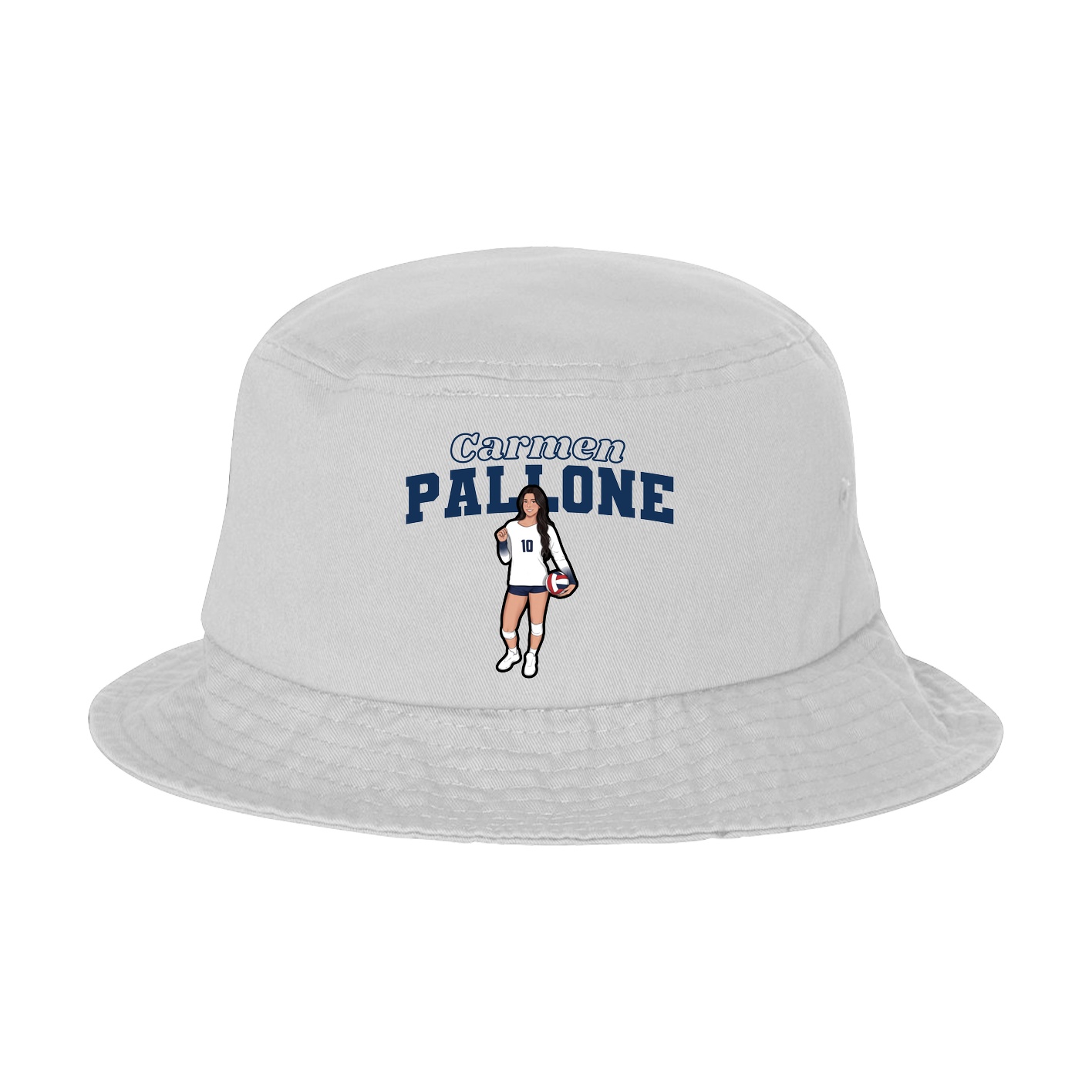 Bucket Cap — Name Arch in White