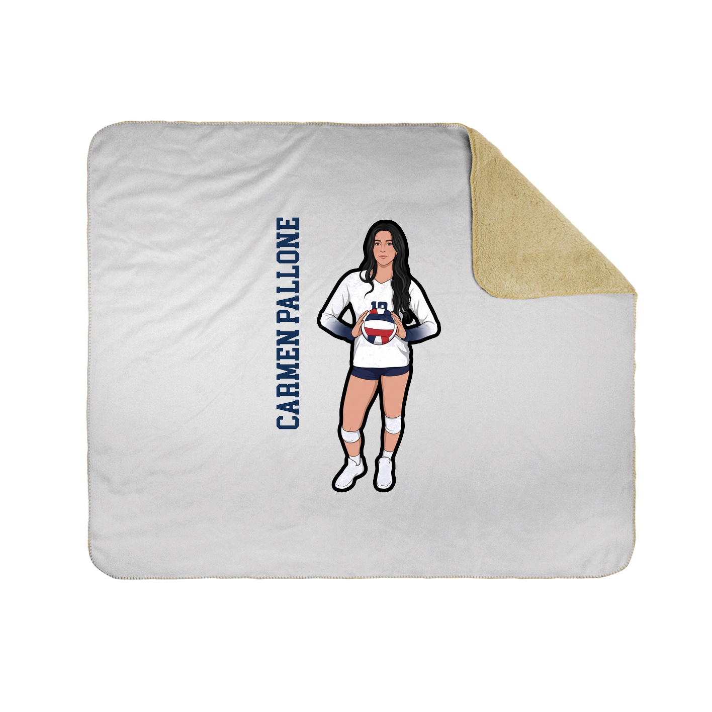 Throw Blanket — Name Vertical in White