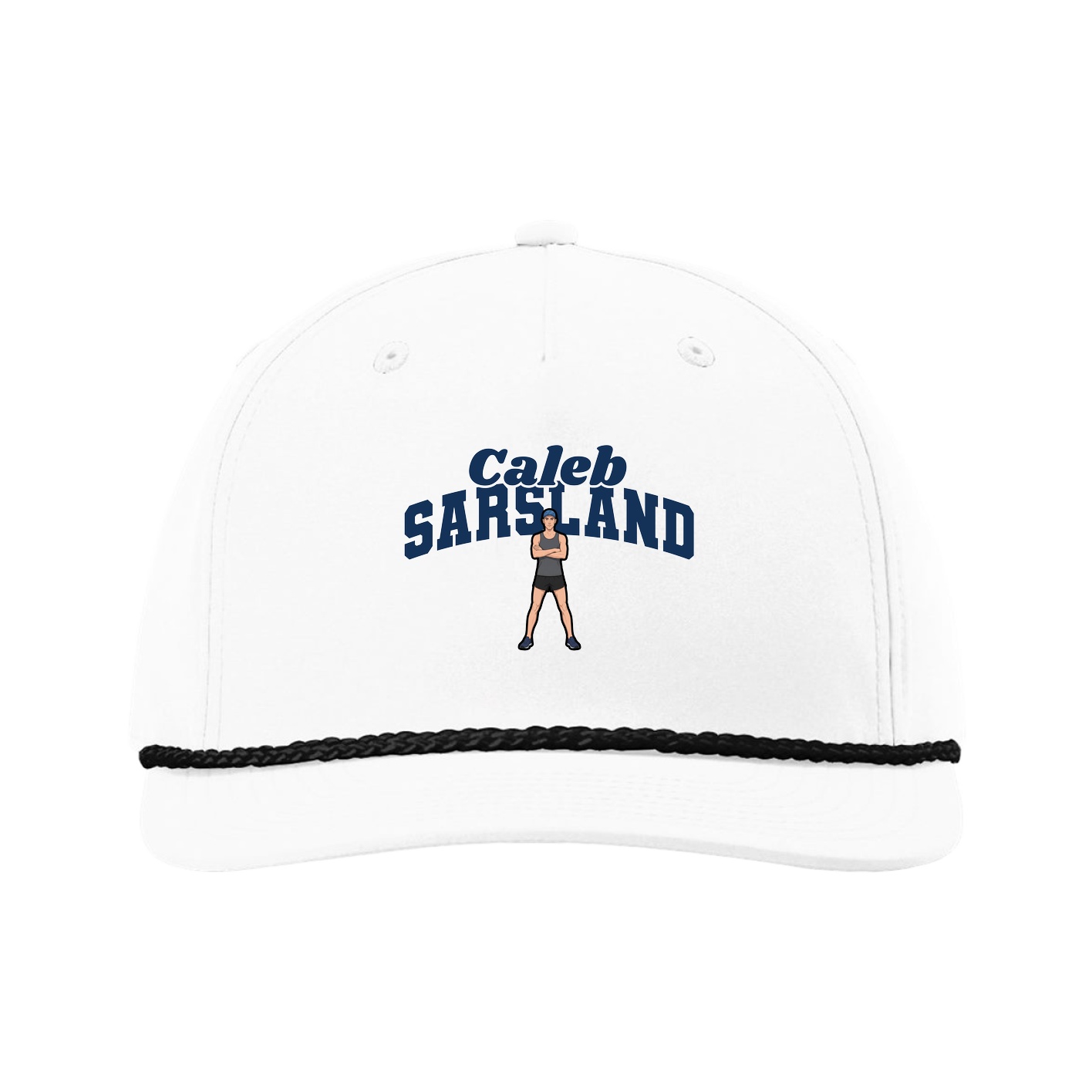 Five-Panel Classic Rope Cap — Signature Arch in White