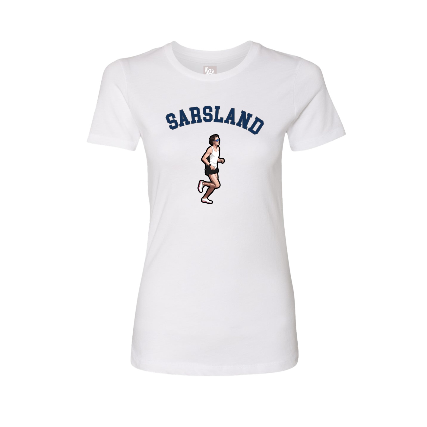 Fitted Women's Tee — Shirsey Arch in White