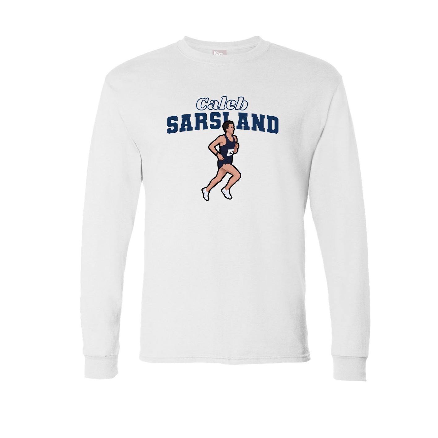 Long Sleeve Tee — Name Arch in White