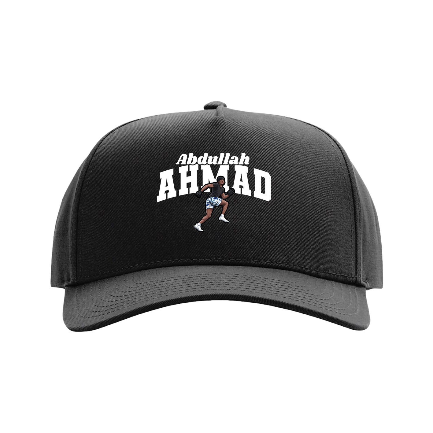 Full Fabric Five-Panel Champ Cap — Signature Arch in Black