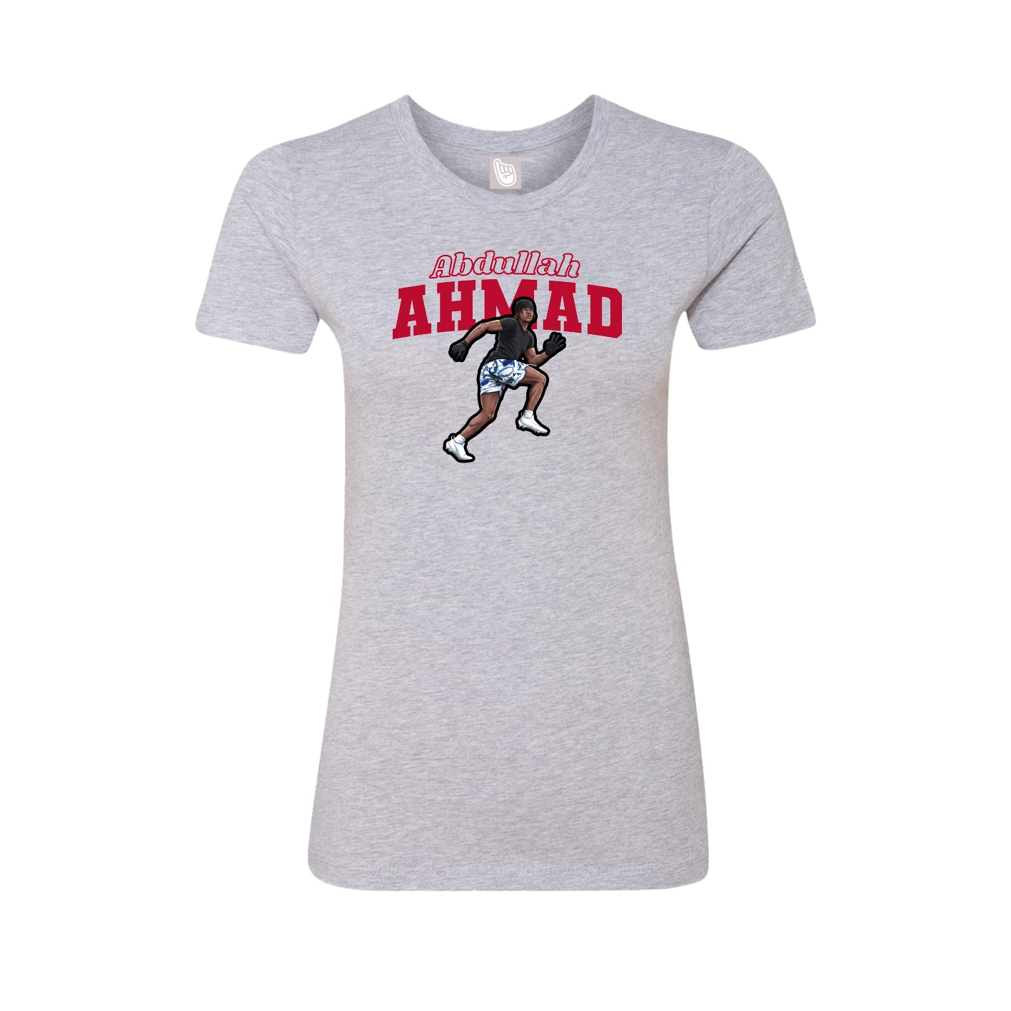 Womens Tee — Name Arch in Grey