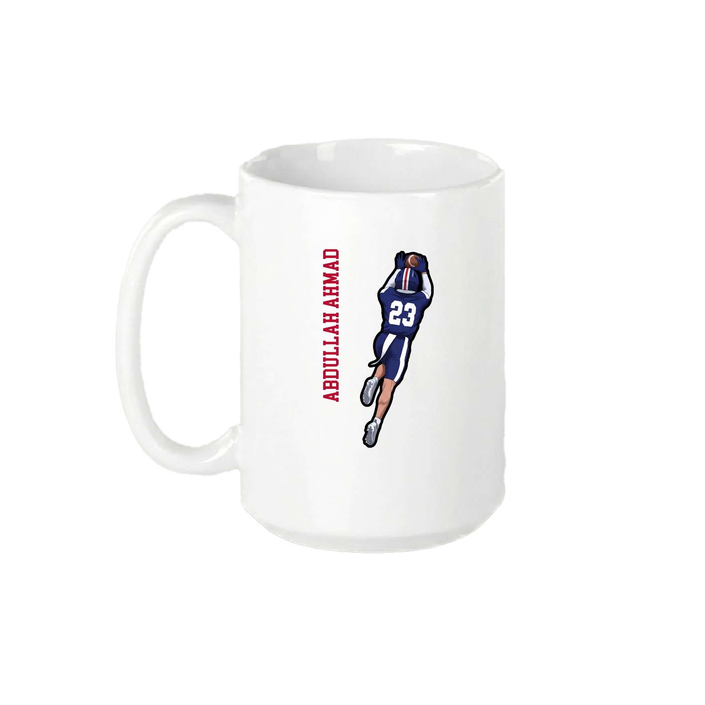 15oz Coffee Mug — Name Vertical in White