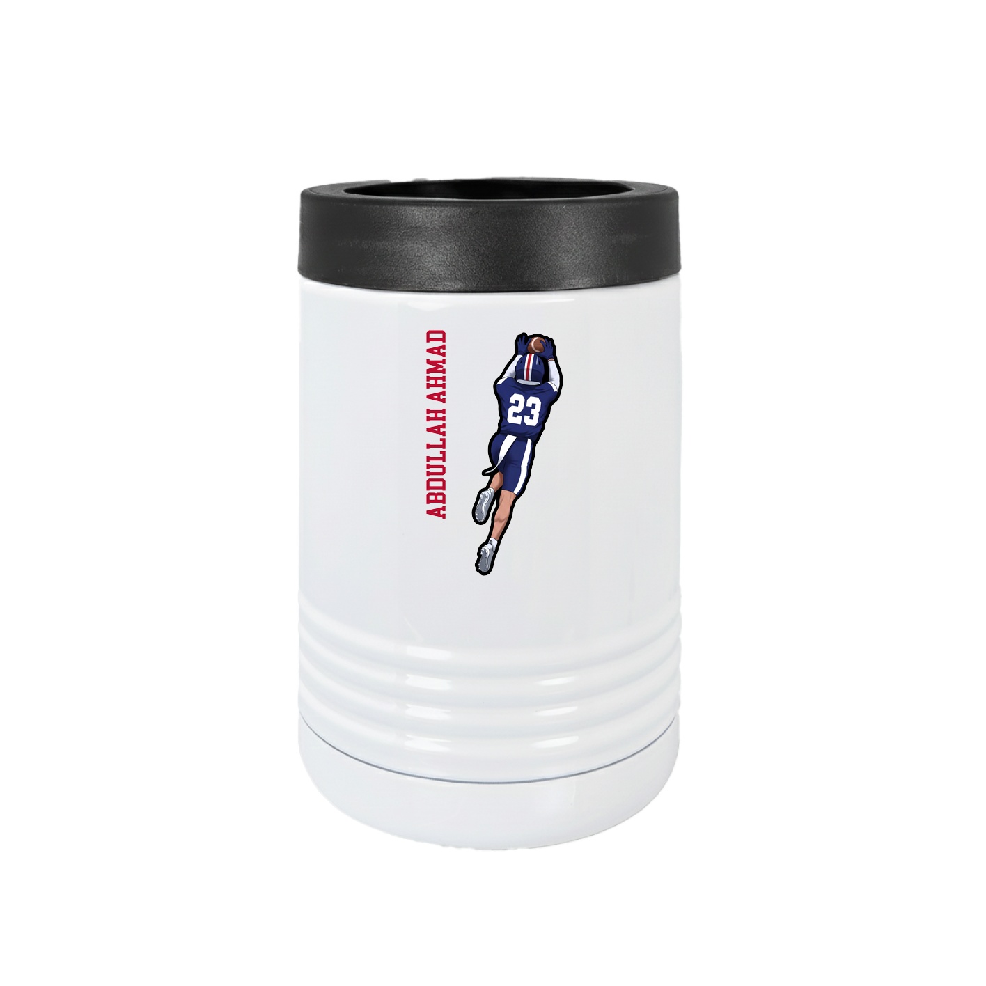 Beverage Holder — Name Vertical in White