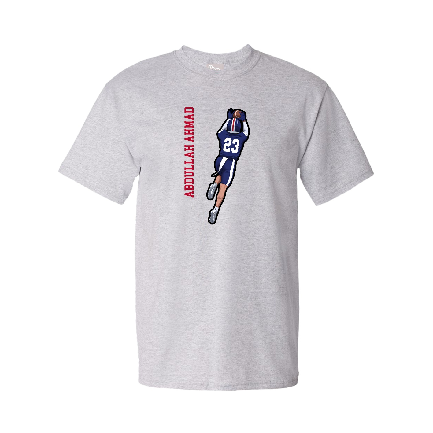 Tee — Name Vertical in Grey