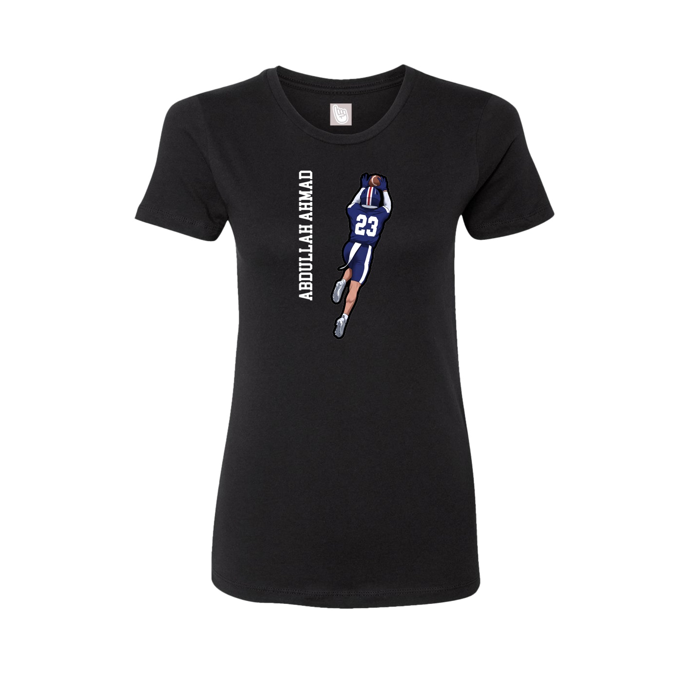 Womens Tee — Name Vertical in Black