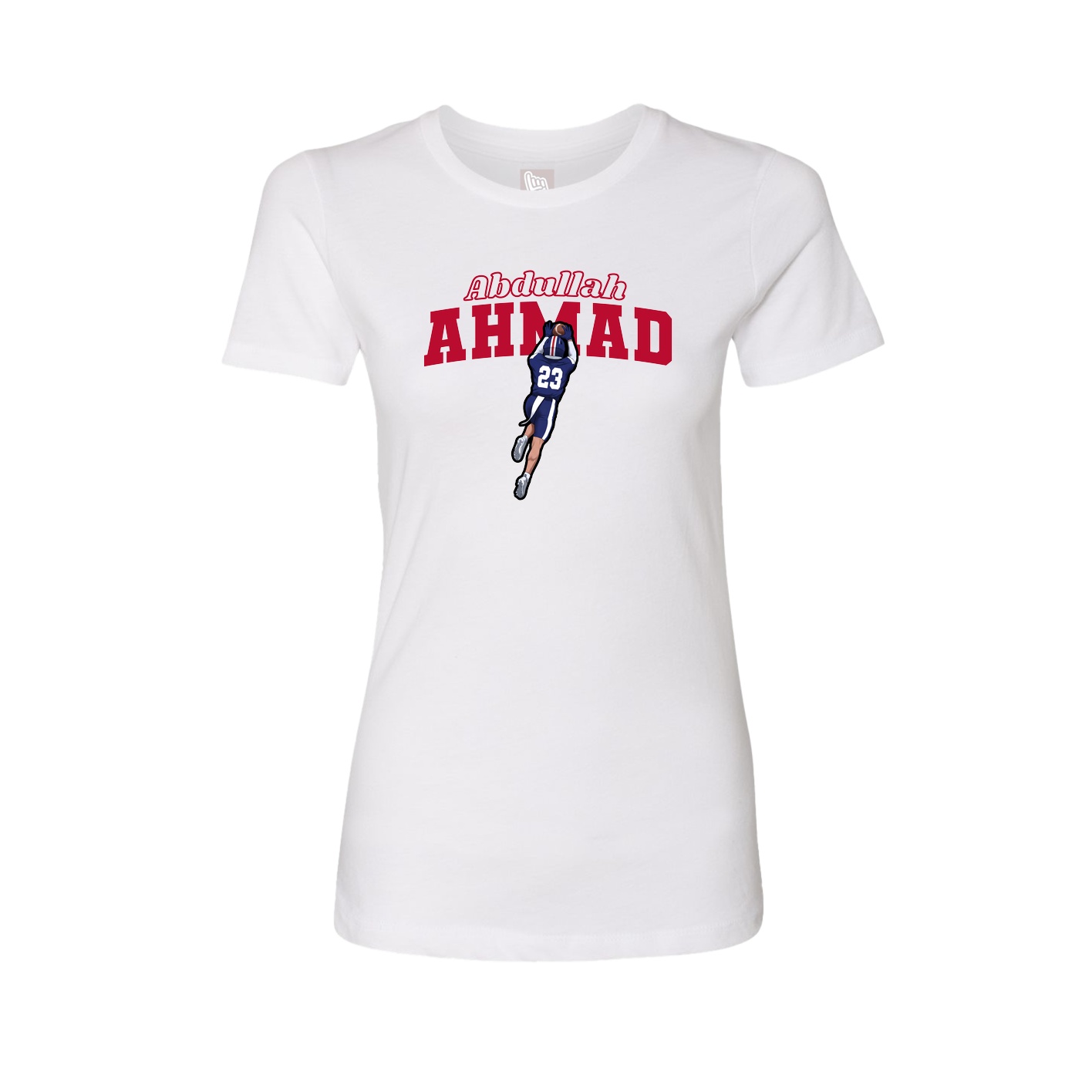 Womens Tee — Name Arch in White