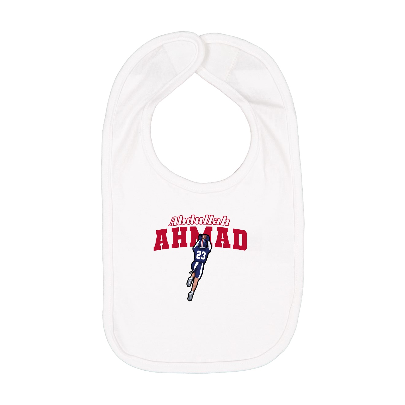 Infant Bib — Name Arch in White