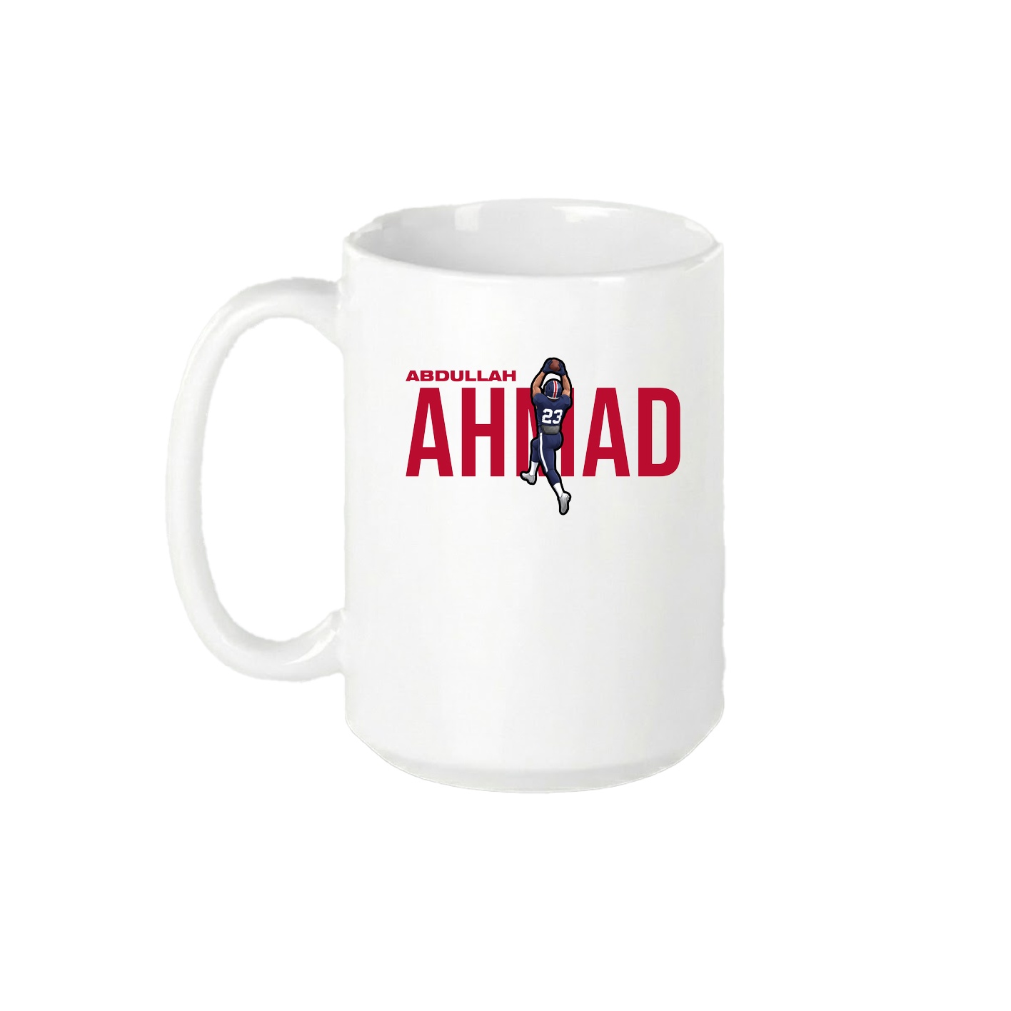 15oz Coffee Mug — Player Name in White