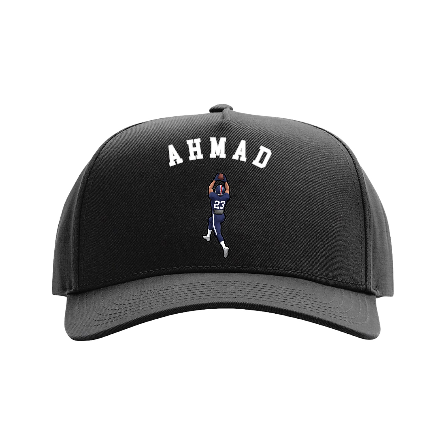 Full Fabric Five-Panel Champ Cap — Shirsey Arch in Black