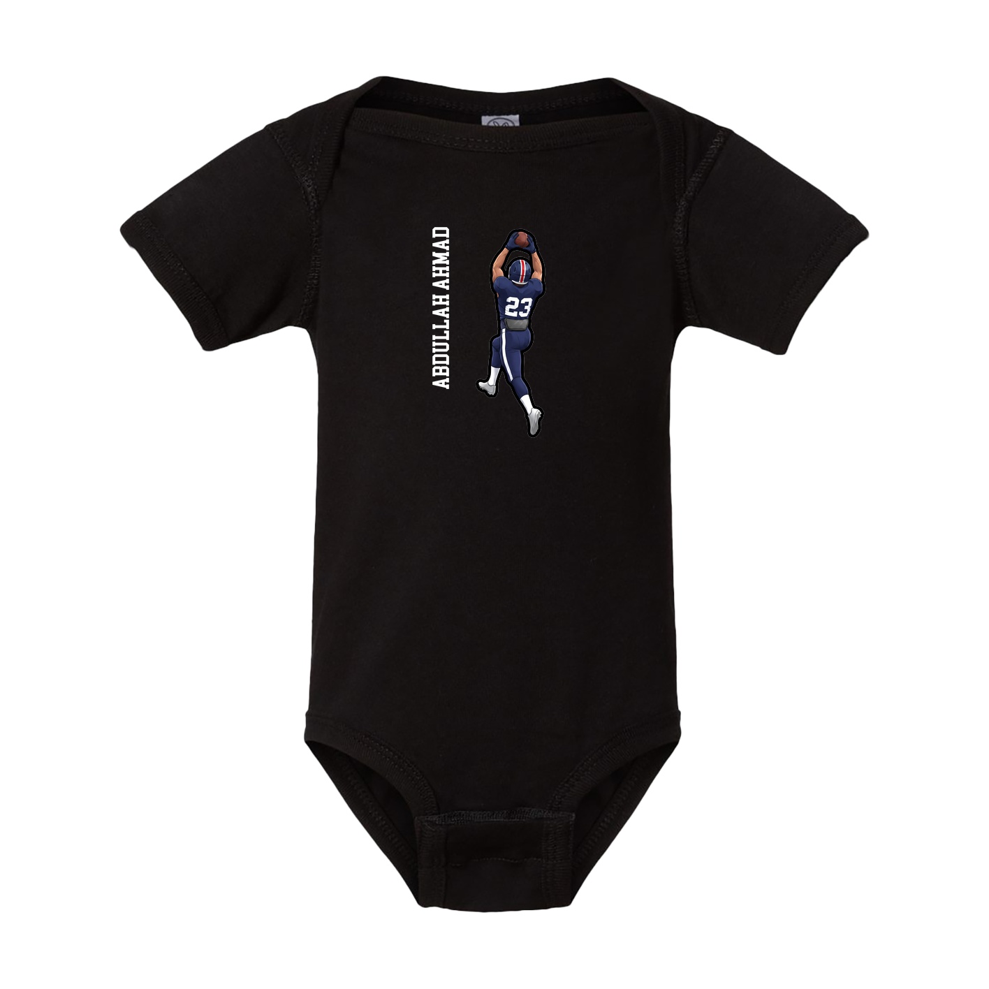Baby Onesie — Name Vertical in Black