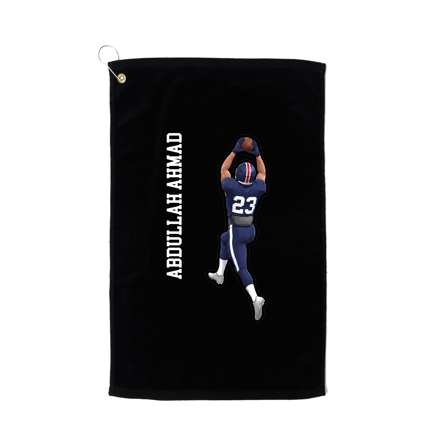 Golf Towel — Name Vertical in Black