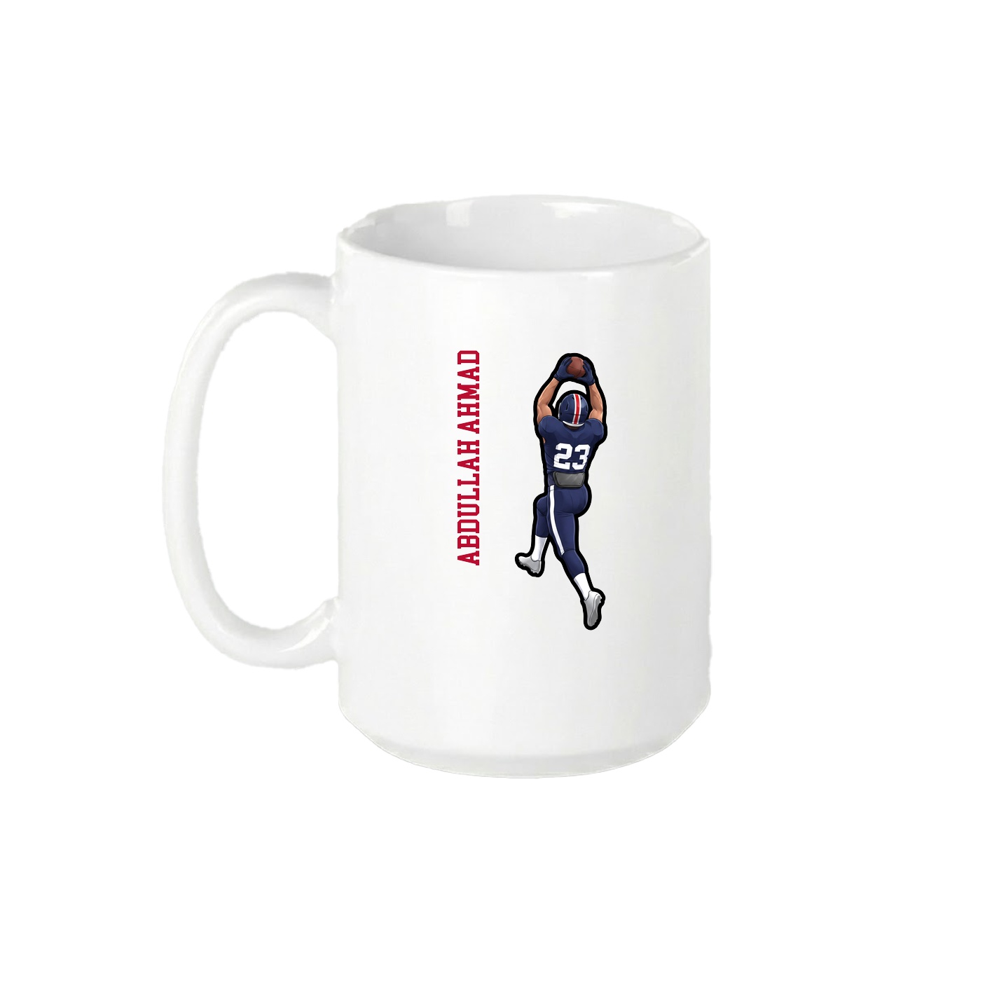 15oz Coffee Mug — Name Vertical in White