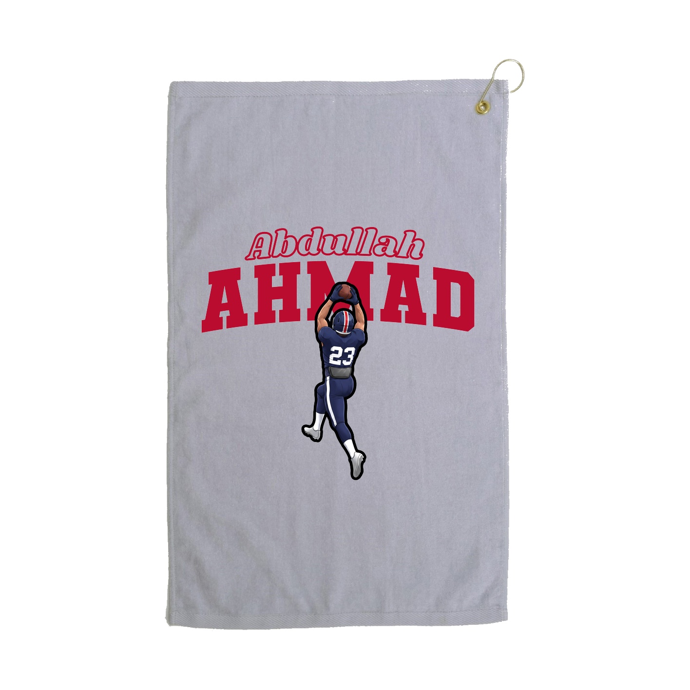 Golf Towel — Name Arch in Grey