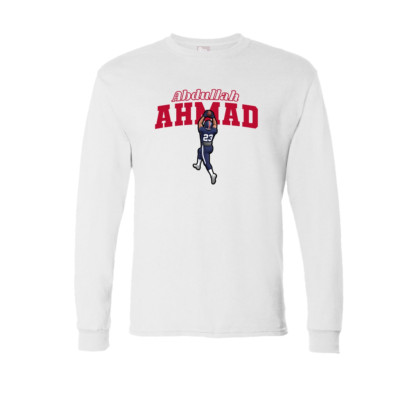 Long Sleeve Tee — Name Arch in White