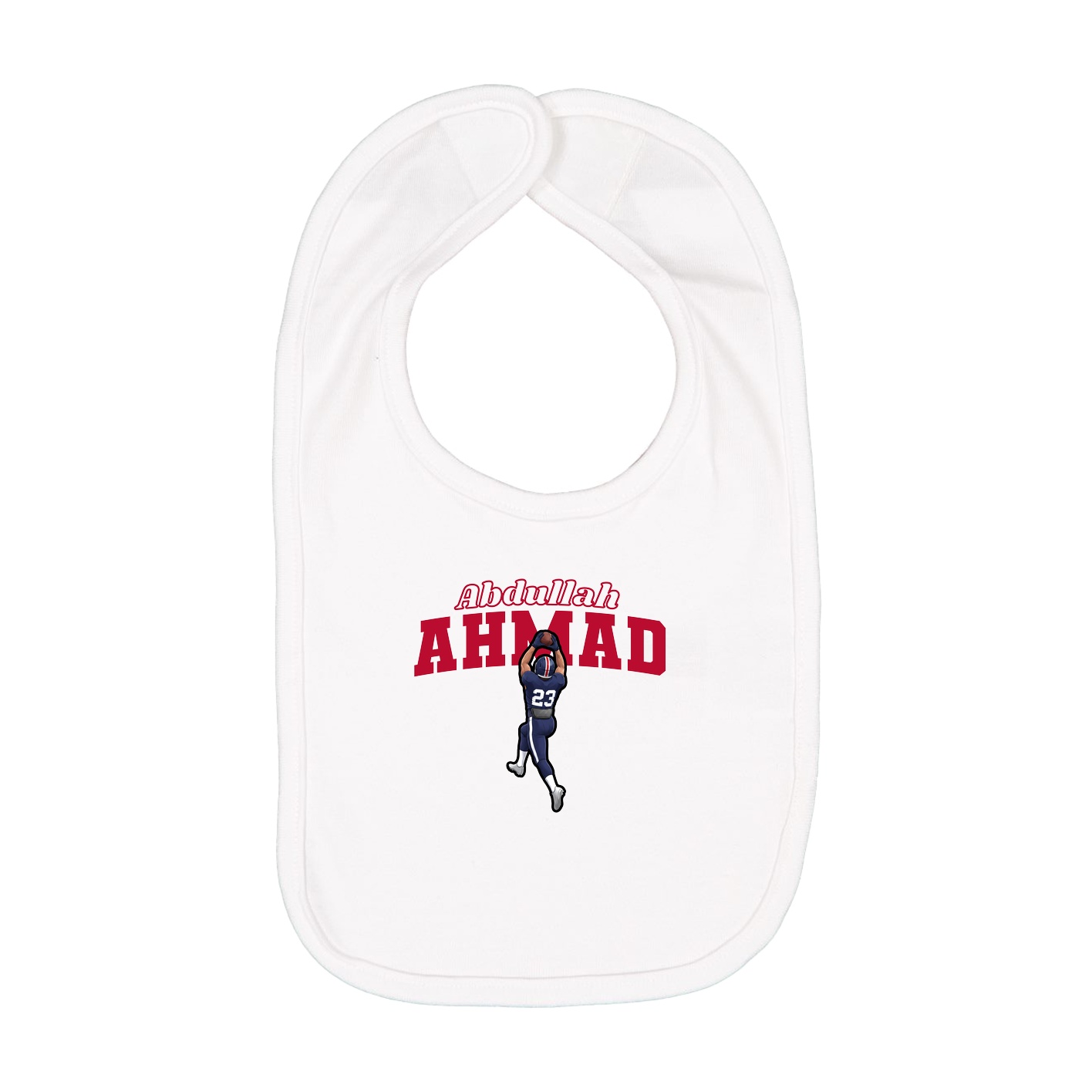 Infant Bib — Name Arch in White