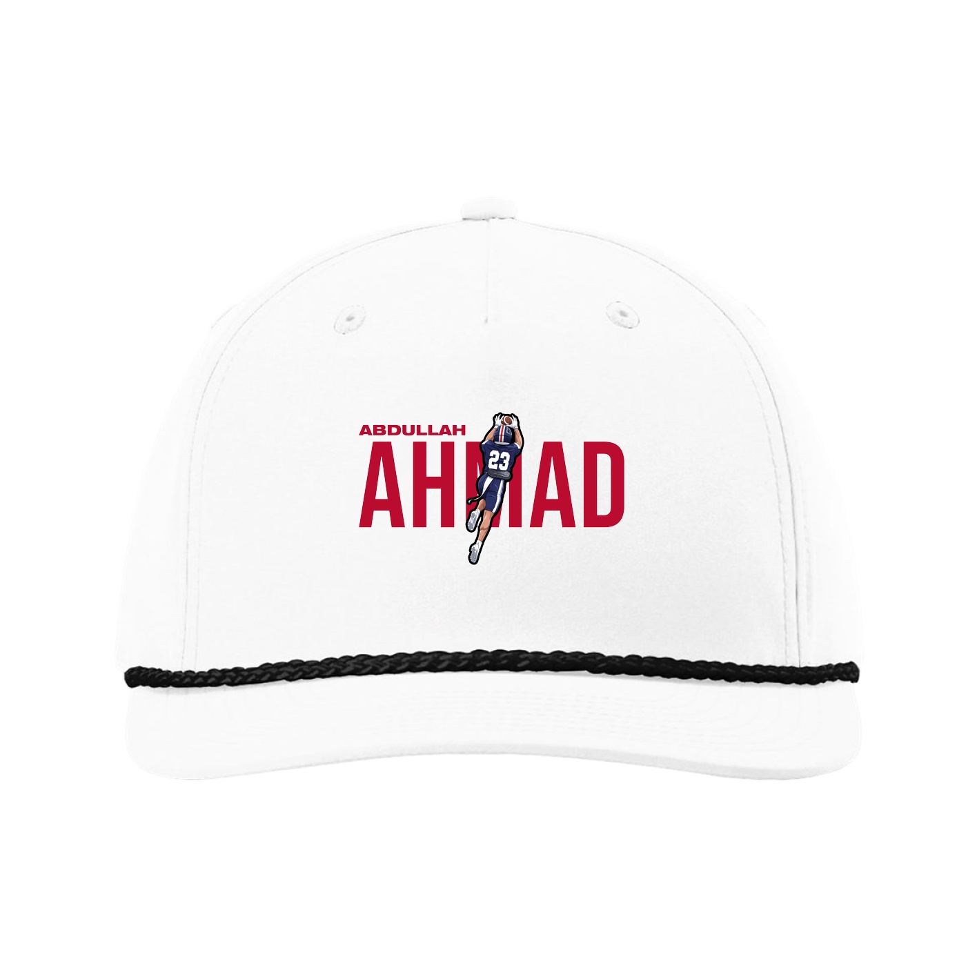 Five-Panel Classic Rope Cap — Player Name in White