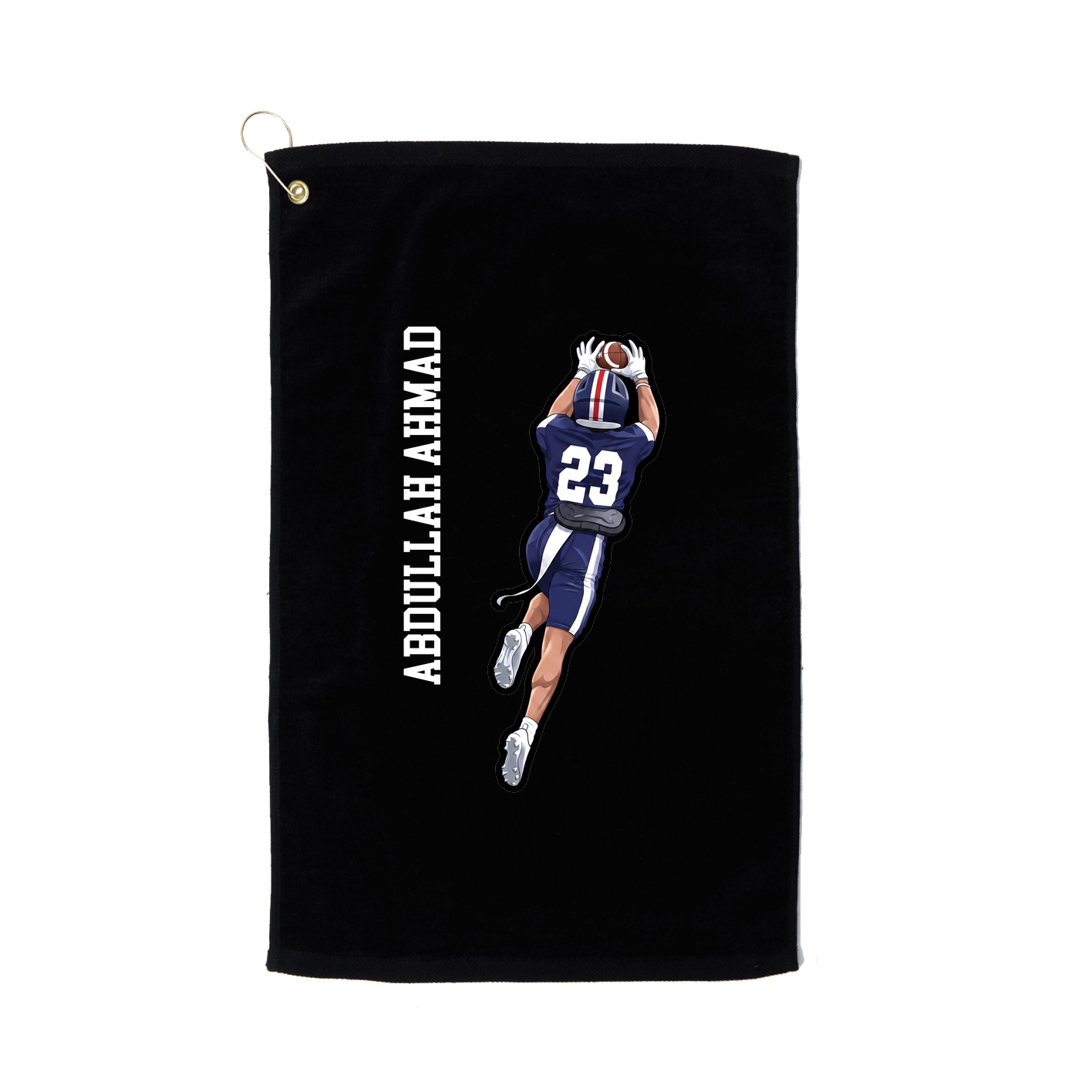 Golf Towel — Name Vertical in Black