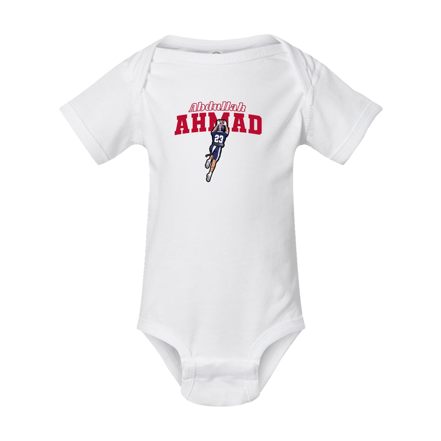 Baby Onesie — Name Arch in White