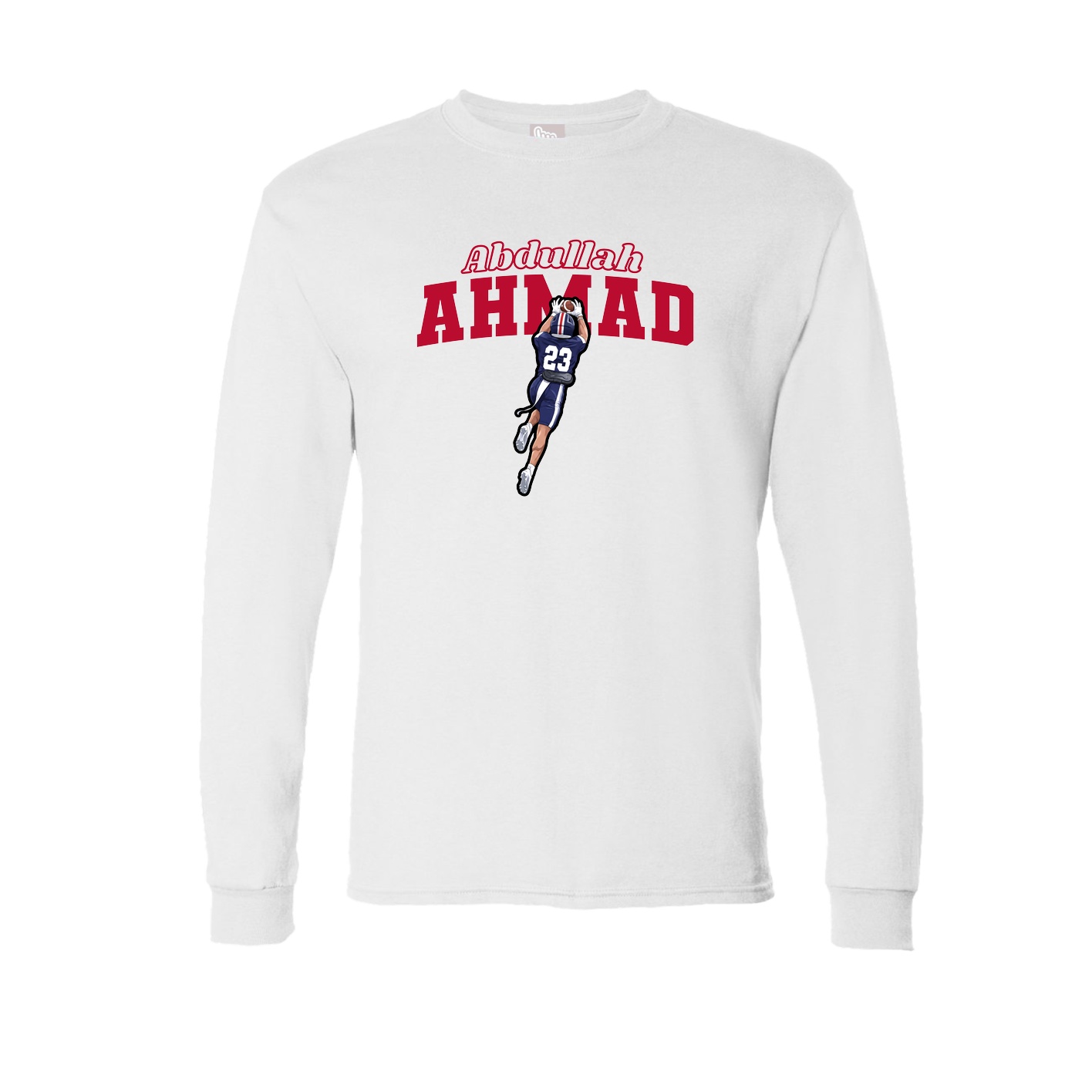 Long Sleeve Tee — Name Arch in White
