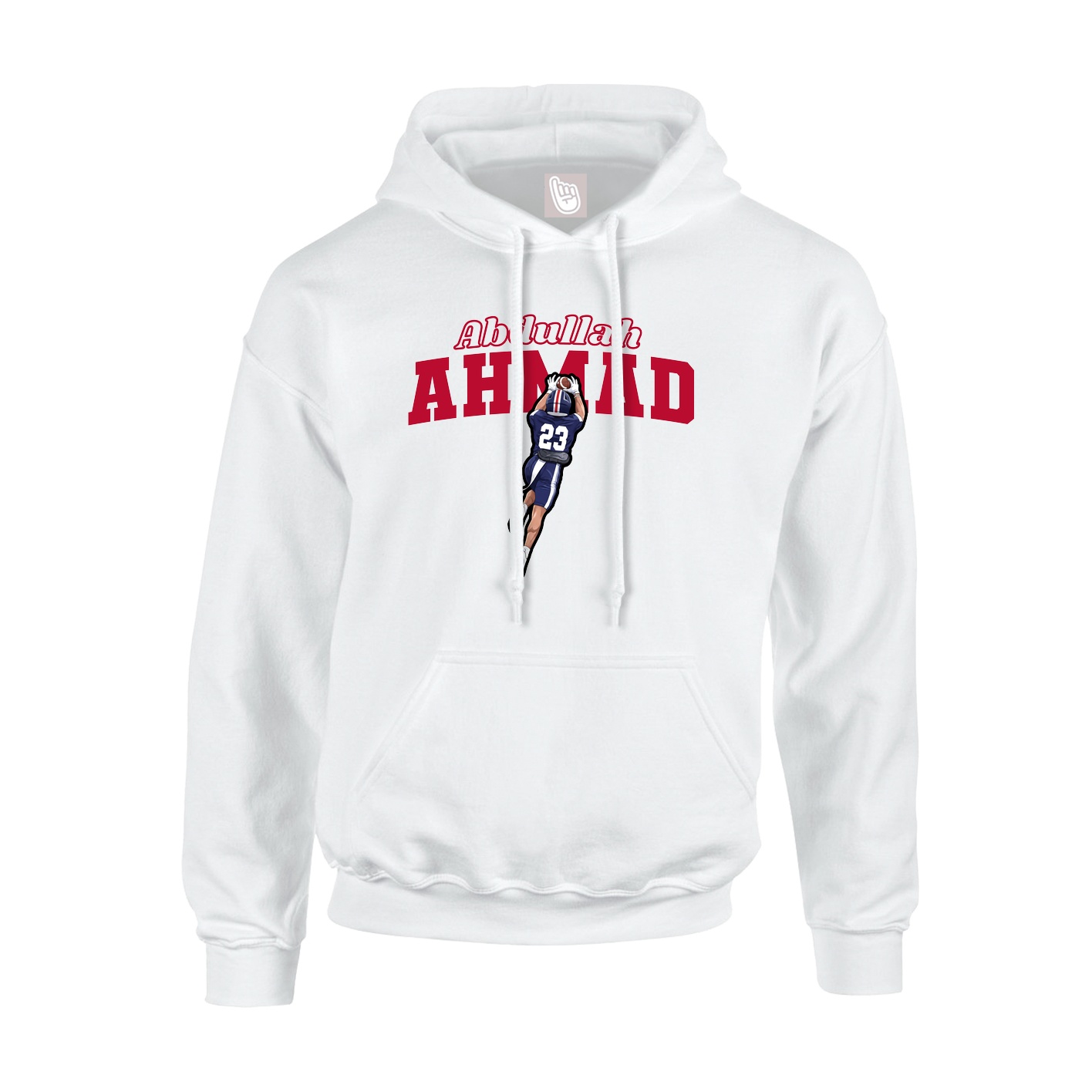 Hoodie — Name Arch in White