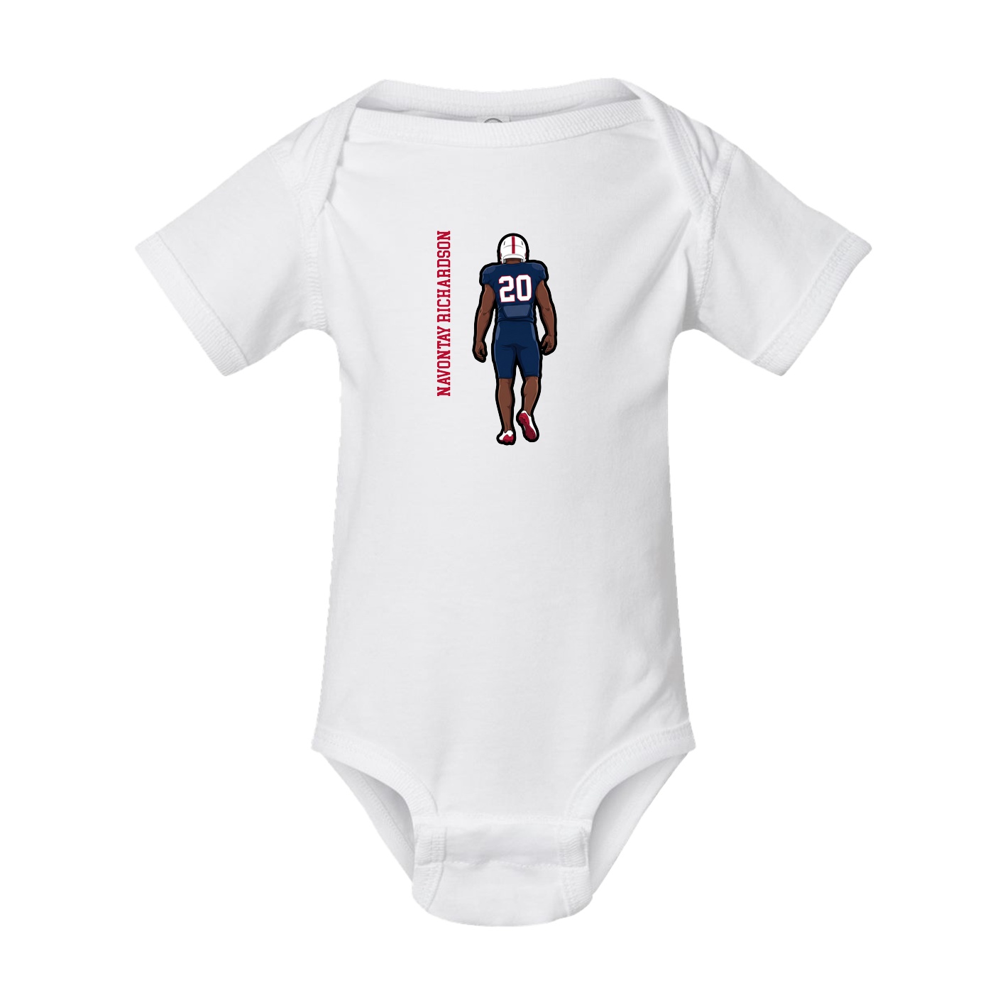 Baby Onesie — Name Vertical in White