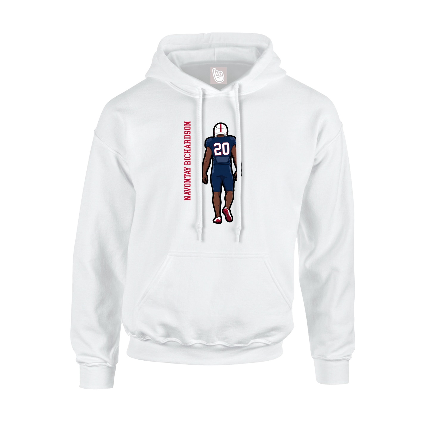 Youth Hoodie — Name Vertical in White