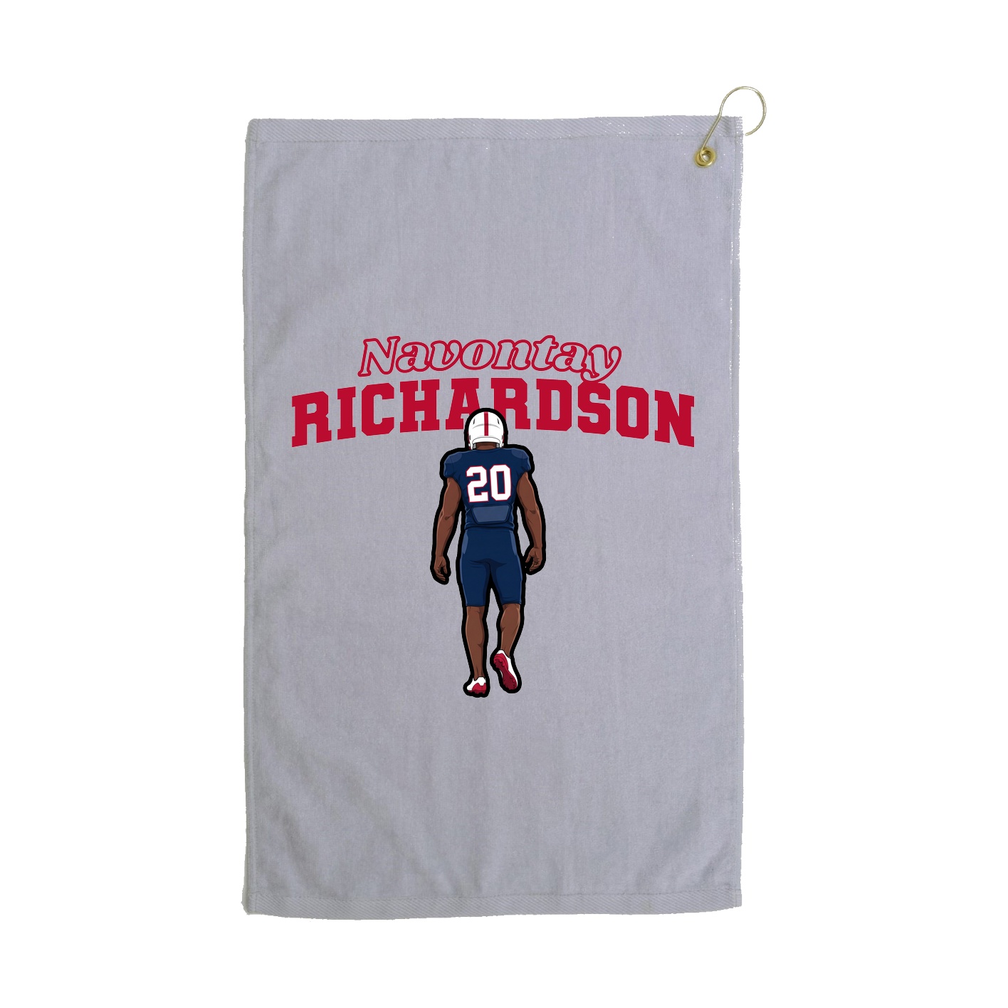 Golf Towel — Name Arch in Grey