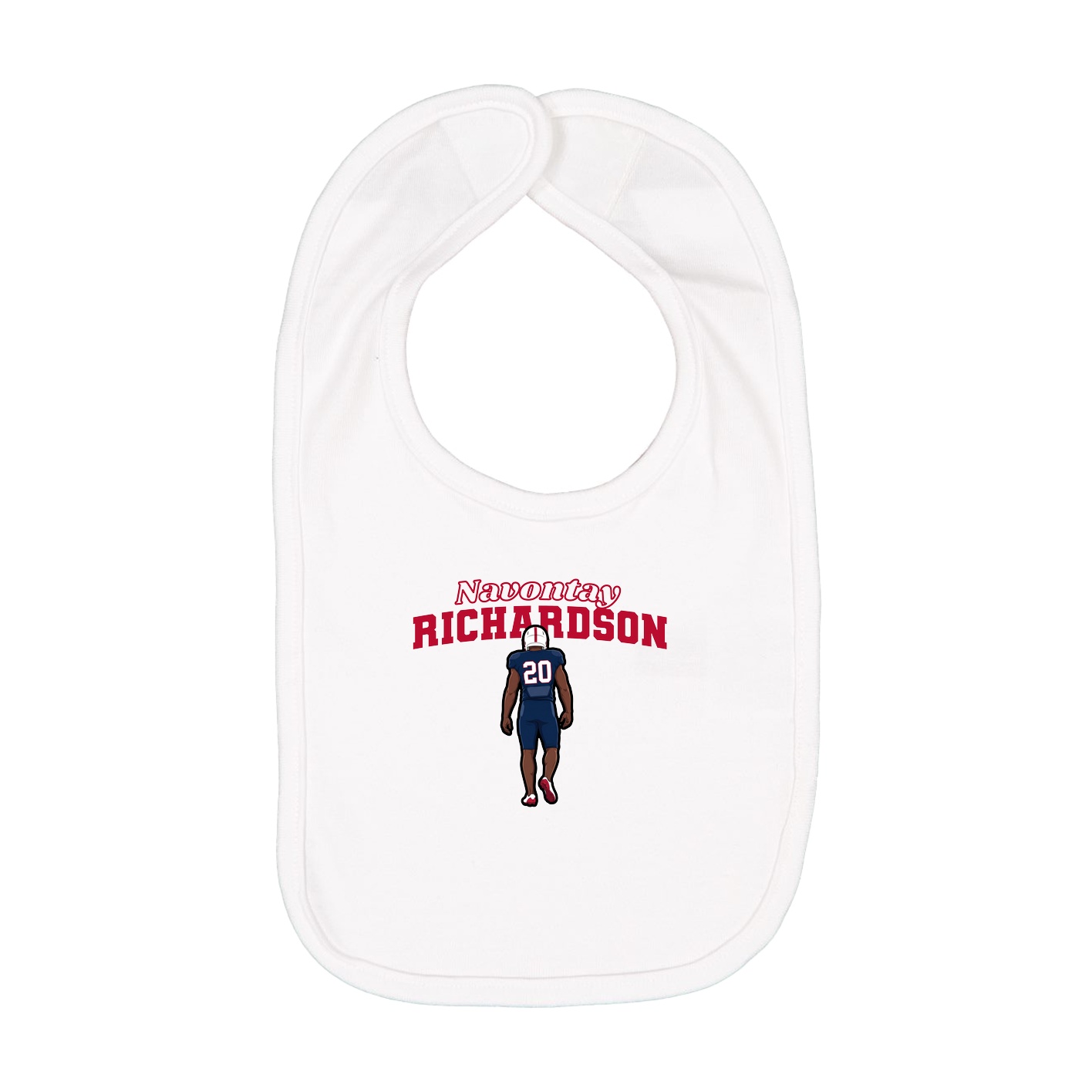 Infant Bib — Name Arch in White