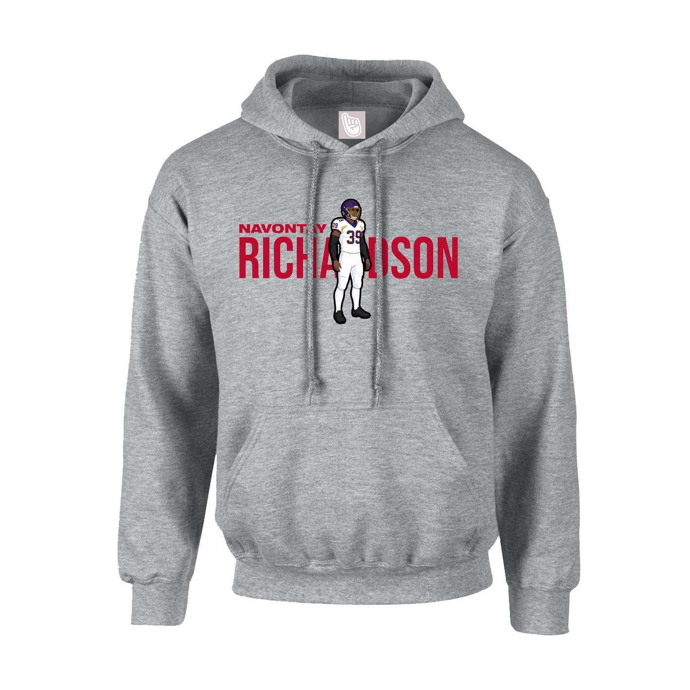 Youth Hoodie — Player Name in Grey
