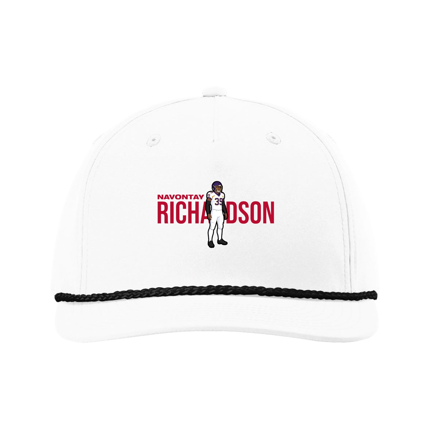 Five-Panel Classic Rope Cap — Player Name in White