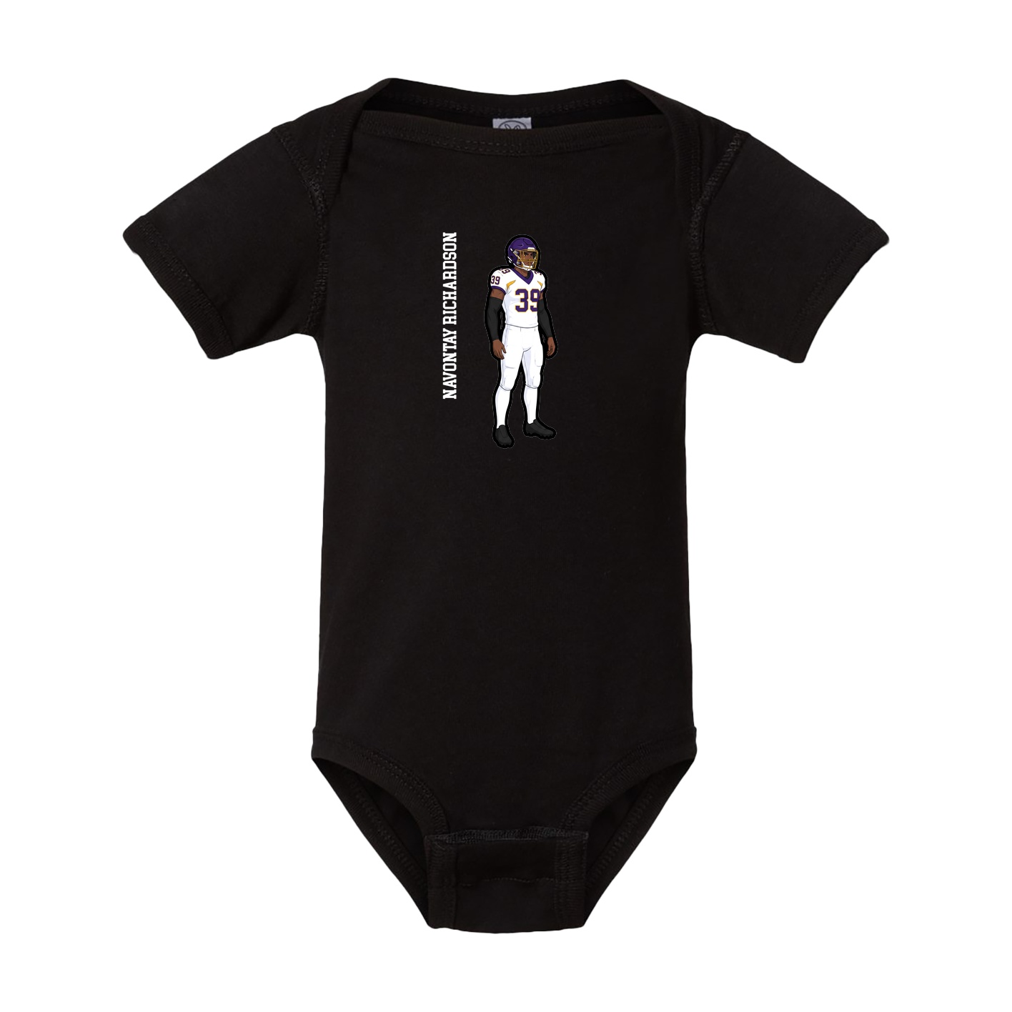 Baby Onesie — Name Vertical in Black