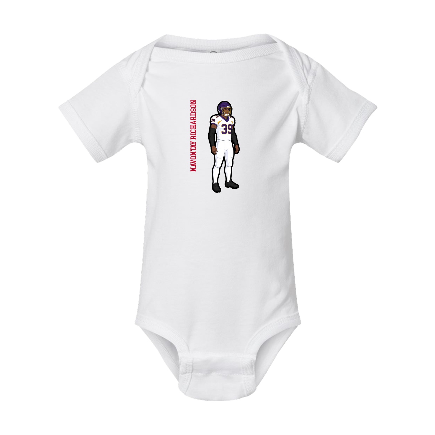 Baby Onesie — Name Vertical in White