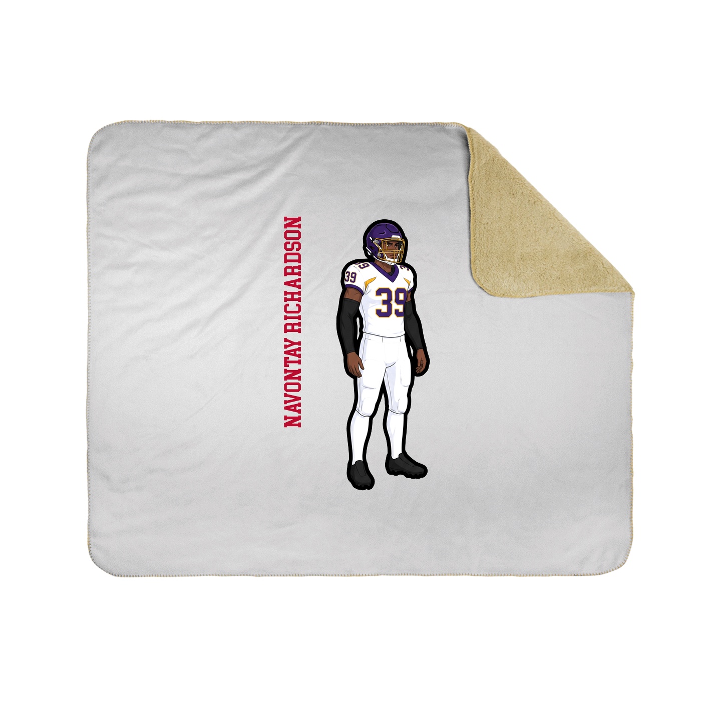 Throw Blanket — Name Vertical in White