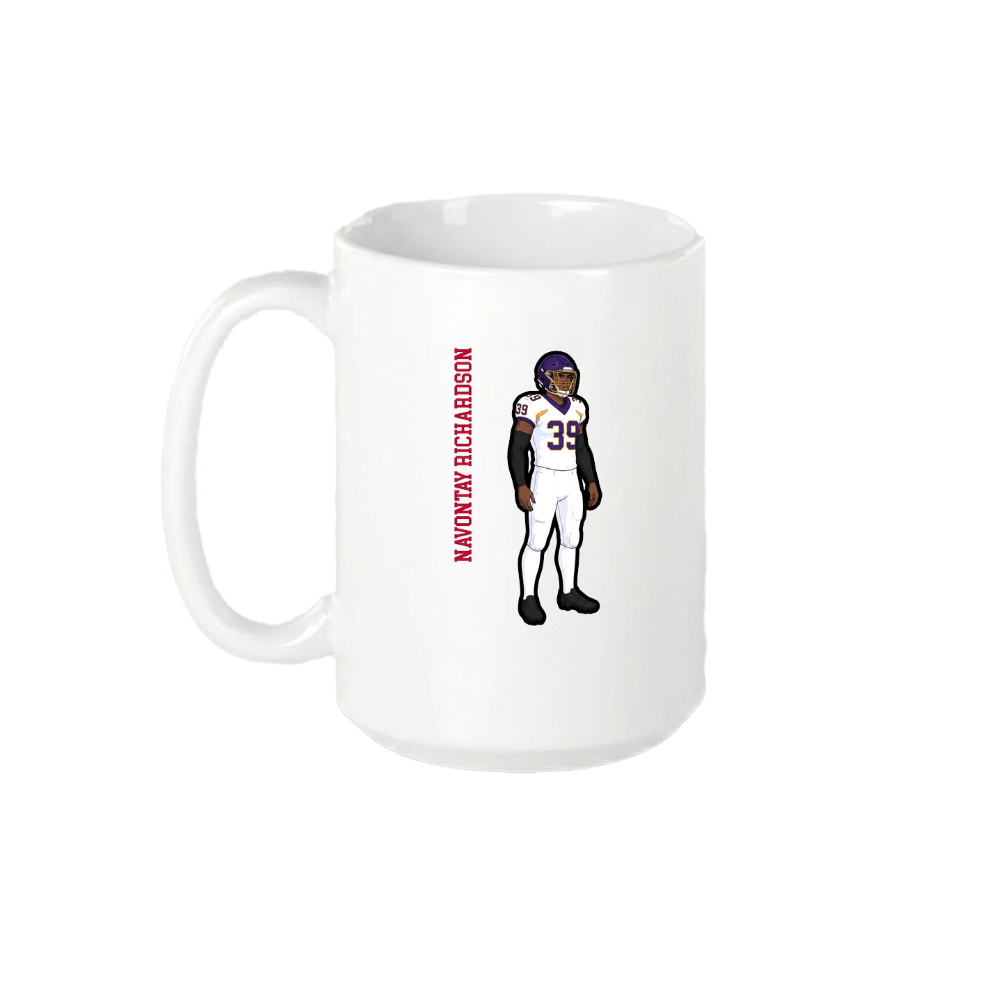 15oz Coffee Mug — Name Vertical in White