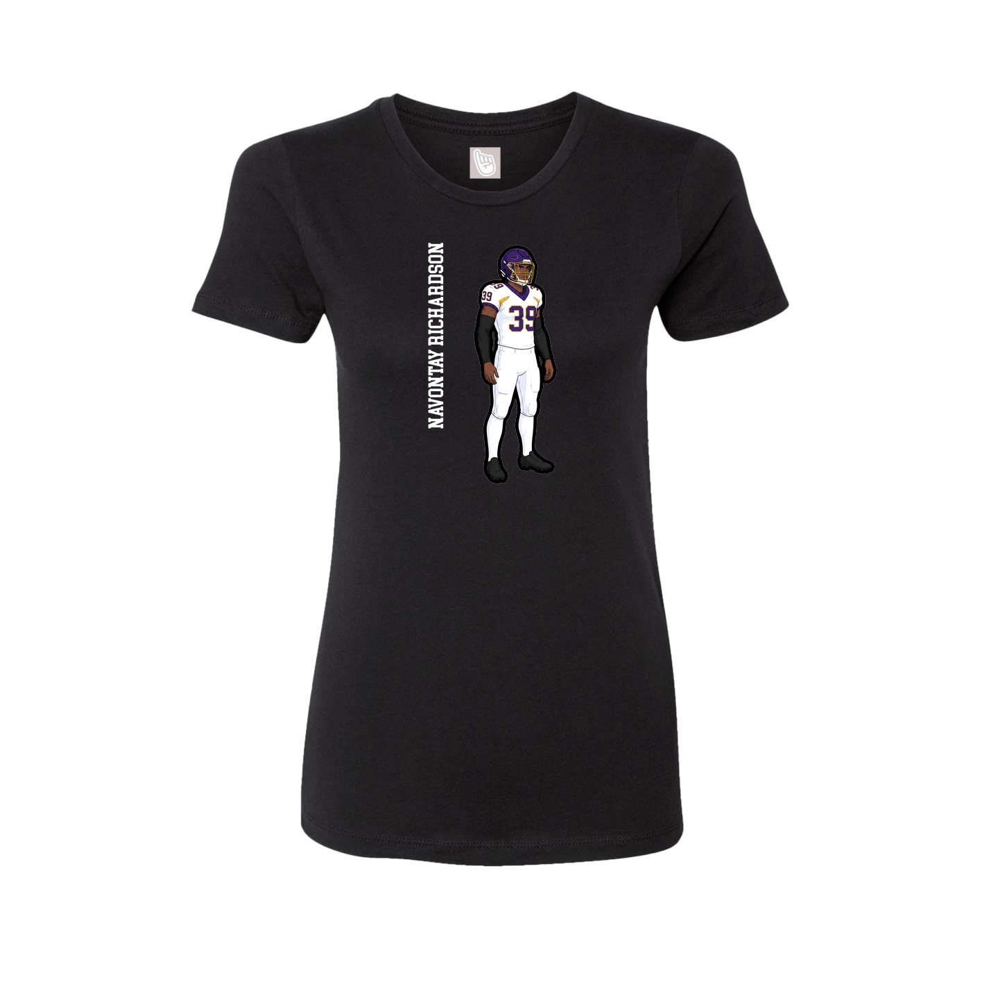Womens Tee — Name Vertical in Black