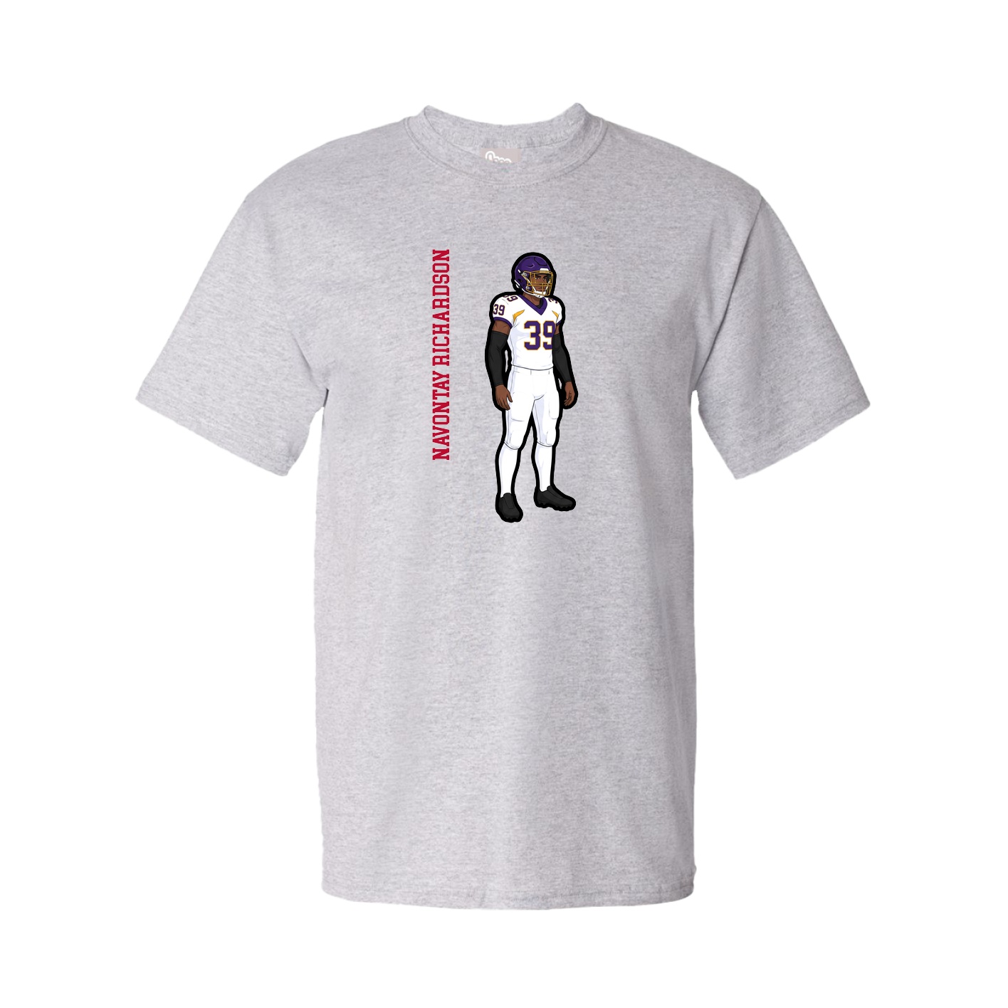 Youth Tee — Name Vertical in Grey