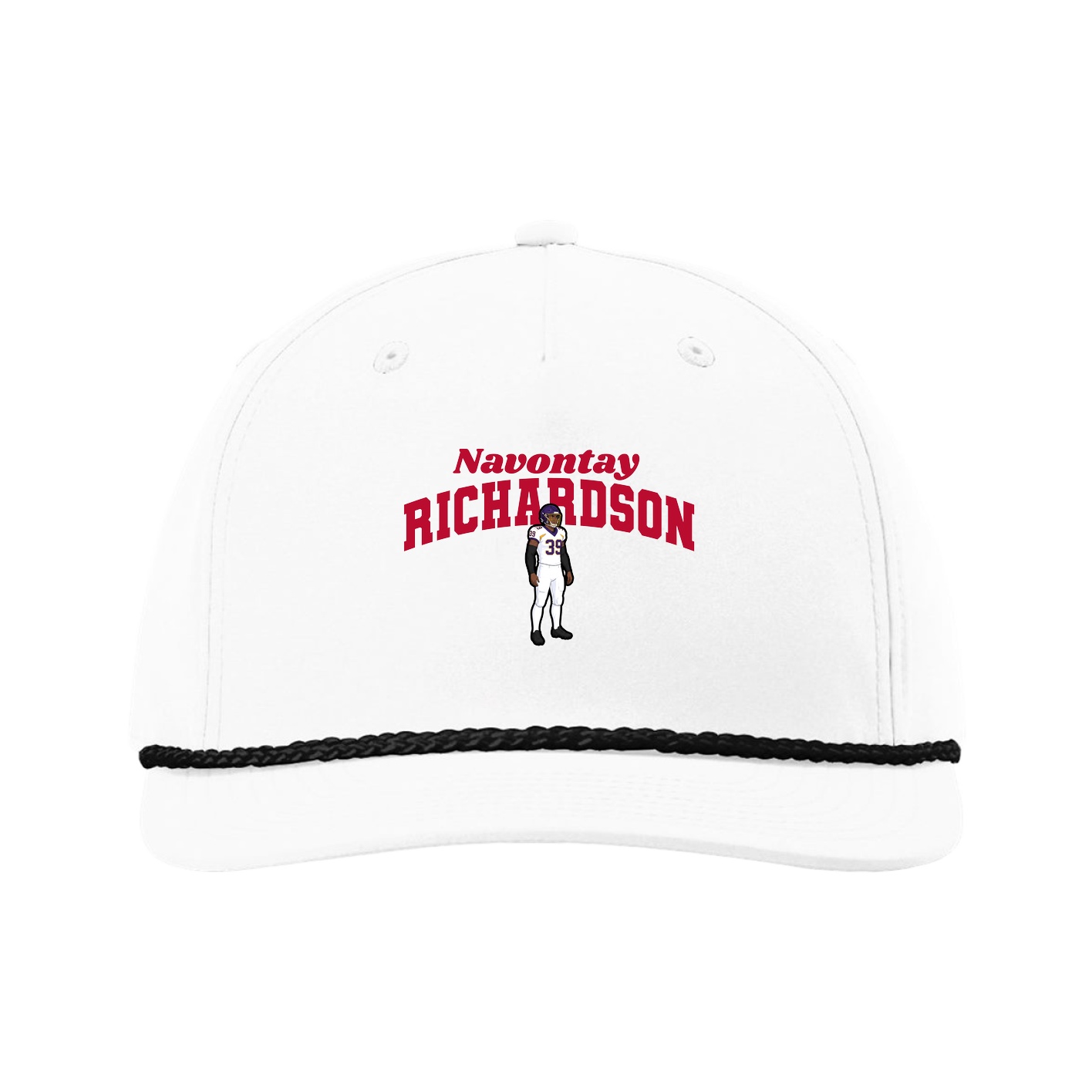 Five-Panel Classic Rope Cap — Signature Arch in White