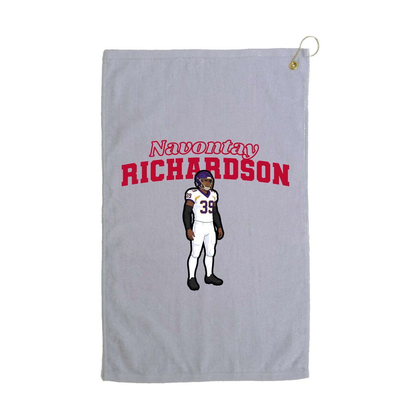 Golf Towel — Name Arch in Grey