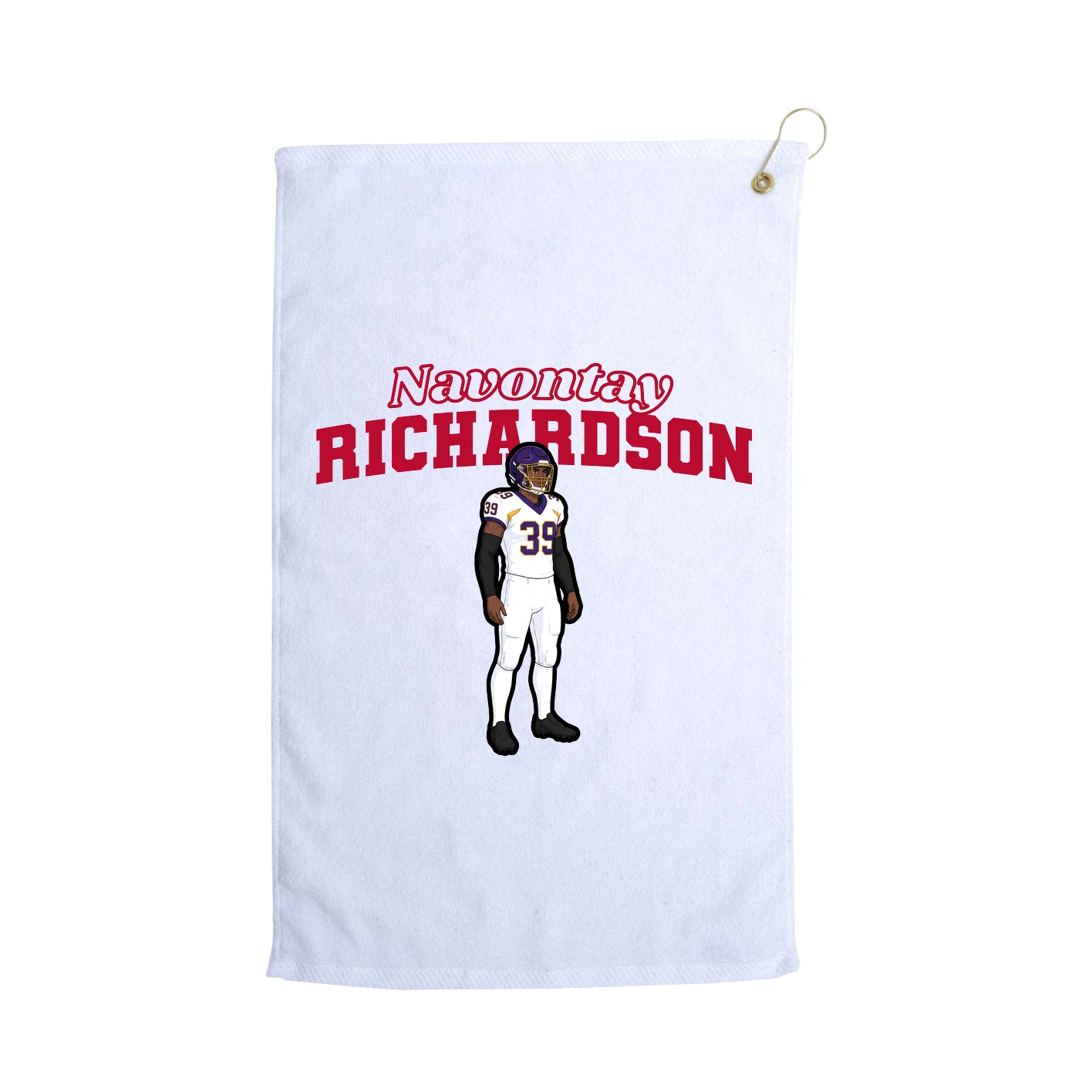 Golf Towel — Name Arch in White