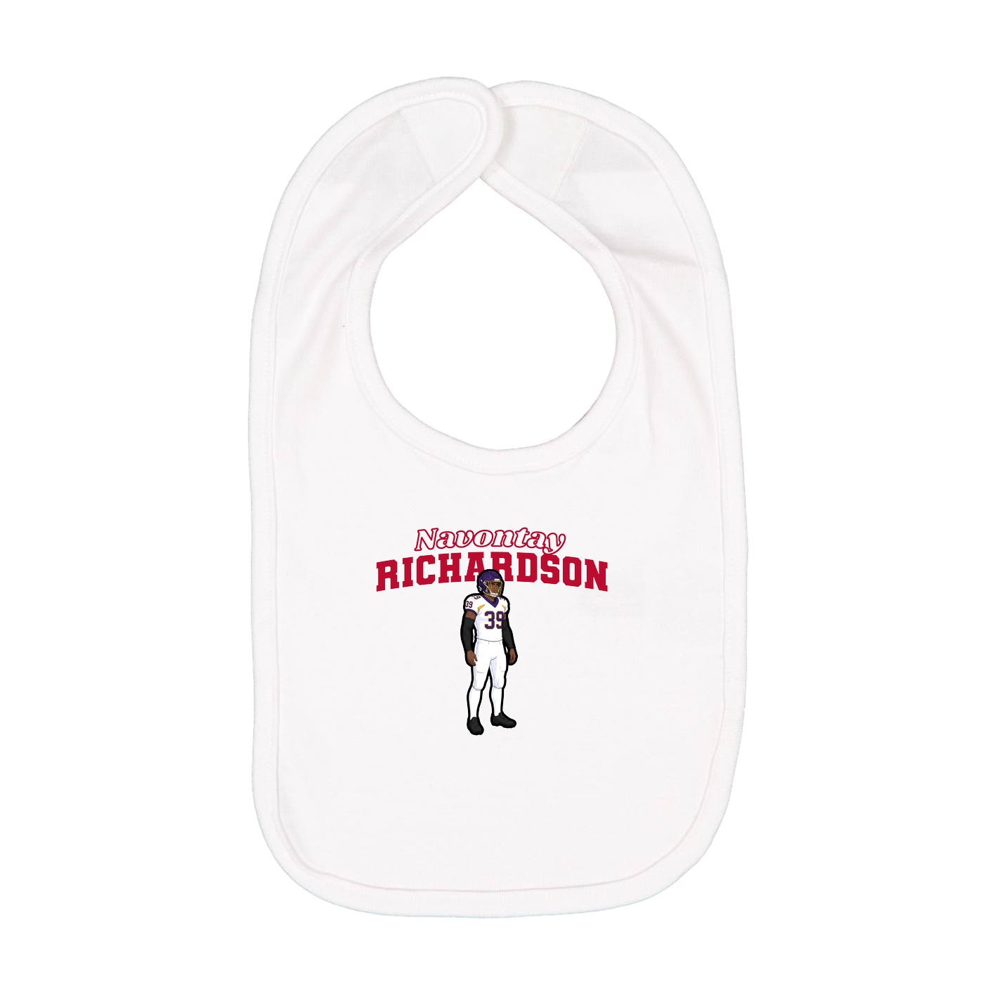 Infant Bib — Name Arch in White