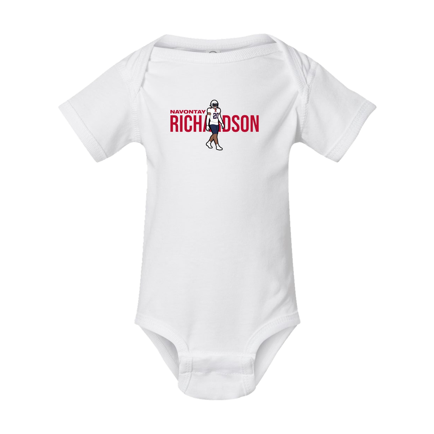 Baby Onesie — Player Name in White