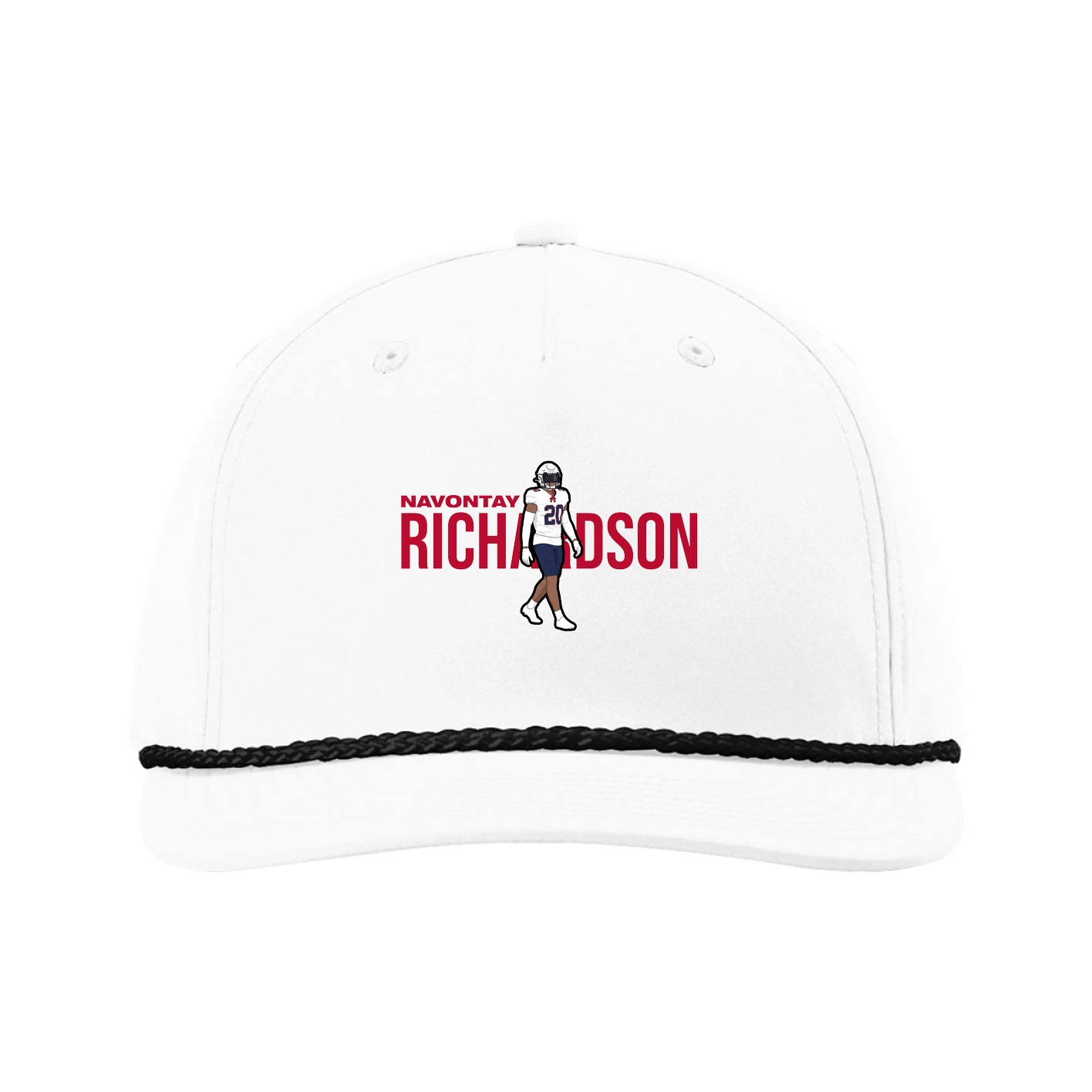 Five-Panel Classic Rope Cap — Player Name in White