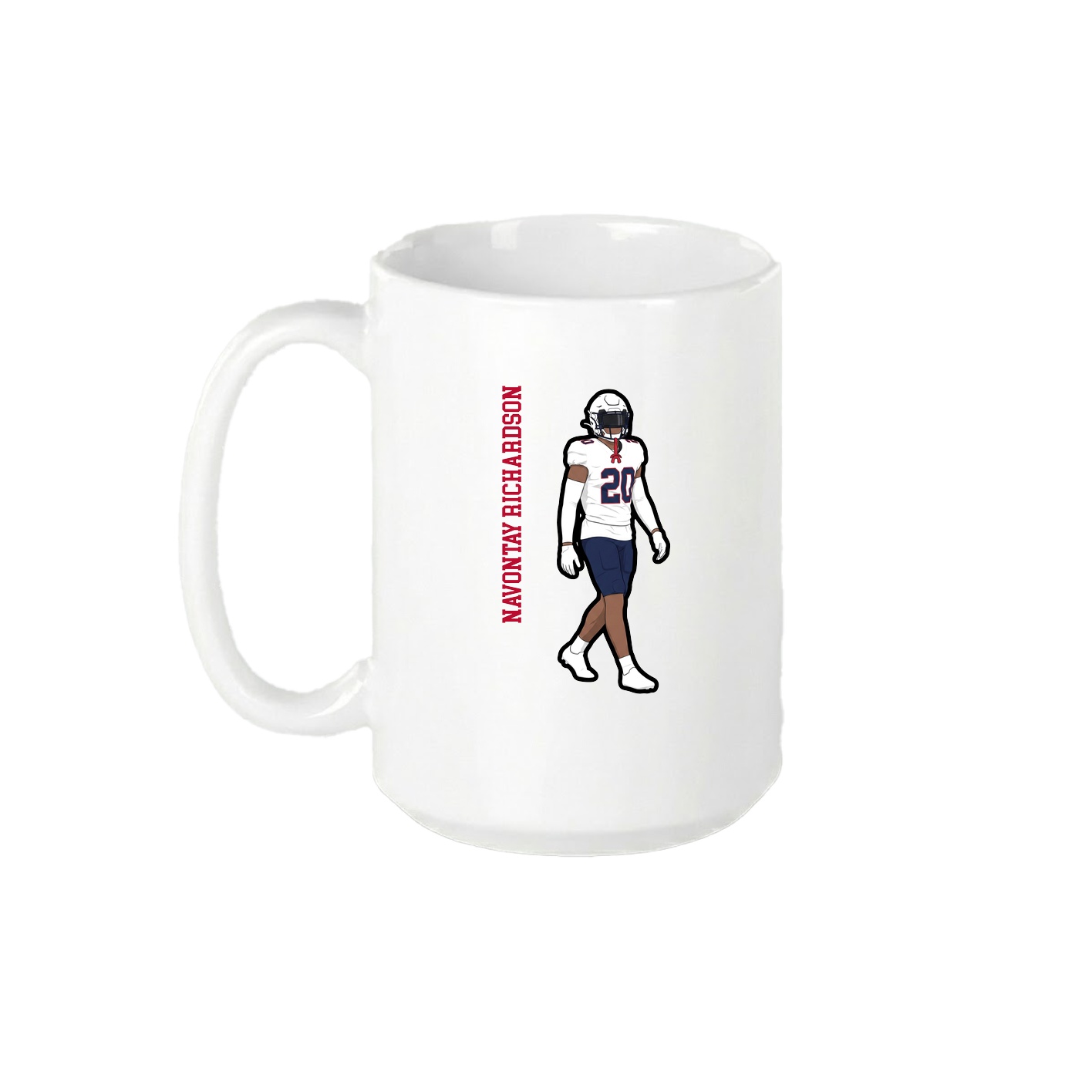 15oz Coffee Mug — Name Vertical in White