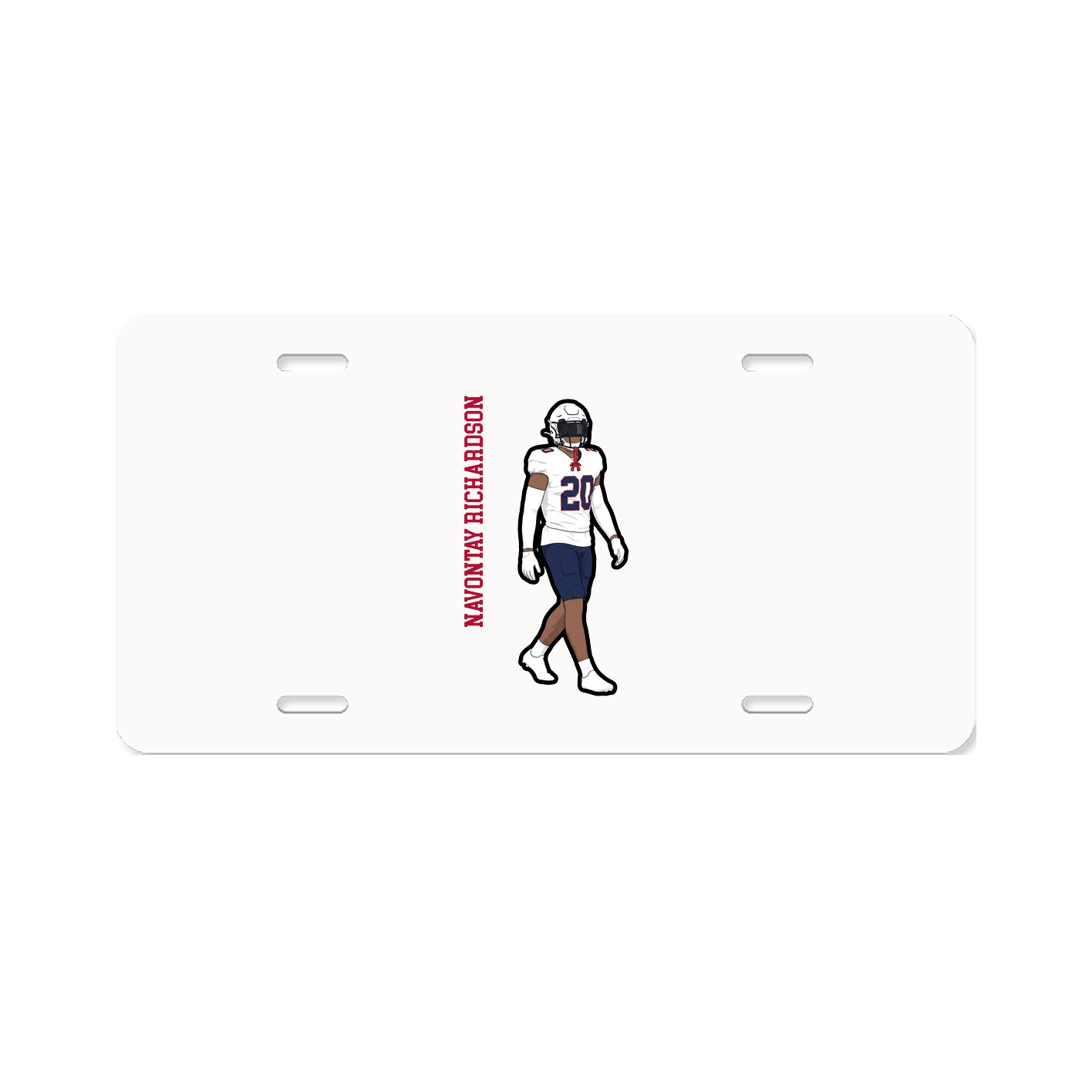 License Plate — Name Vertical in Classic