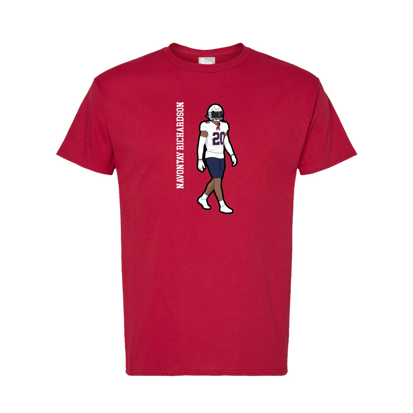 Tee — Name Vertical in Crimson