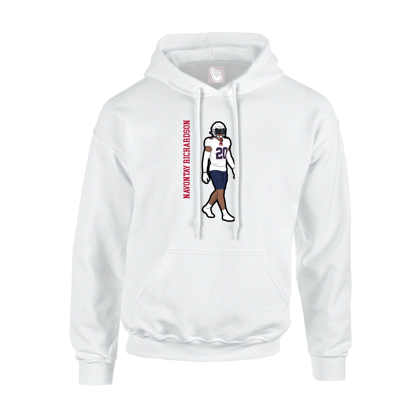 Hoodie — Name Vertical in White