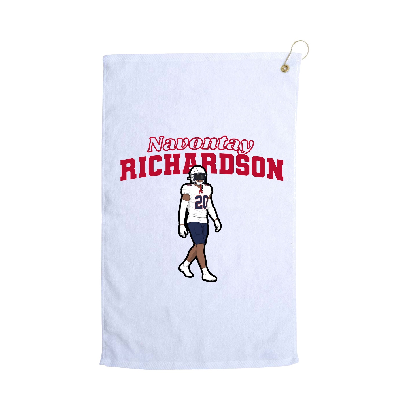 Golf Towel — Name Arch in White