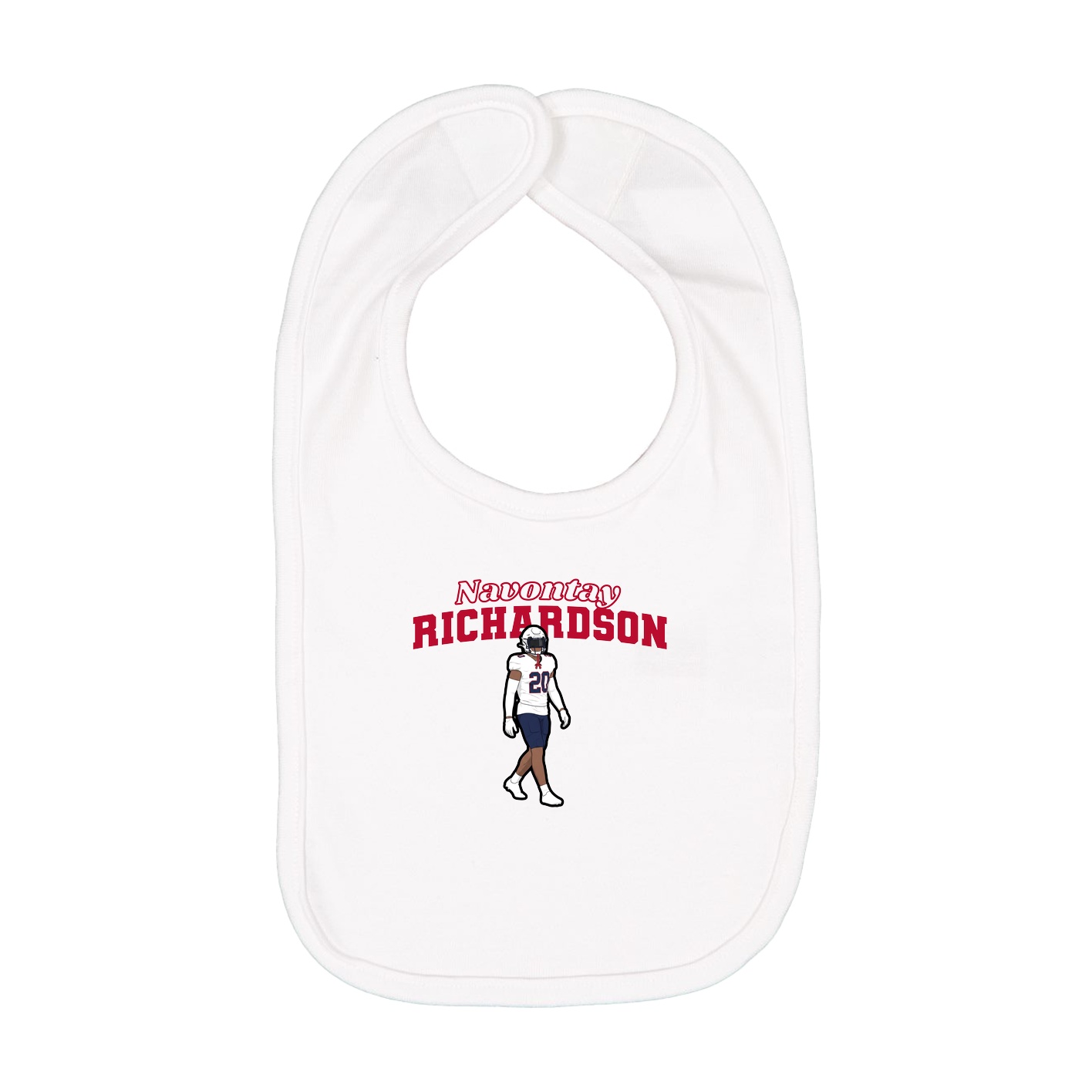 Infant Bib — Name Arch in White